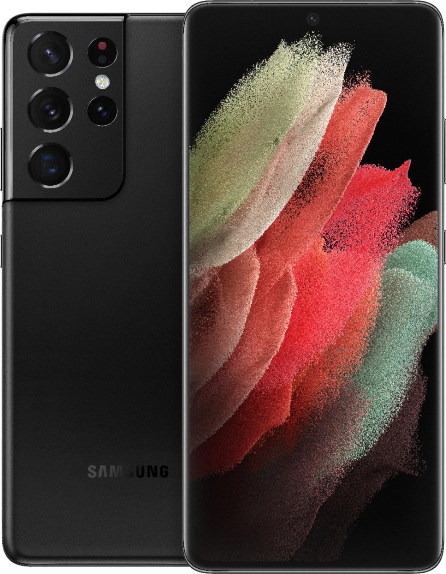 Samsung Galaxy S21 Ultra 5G 128GB G998U Phantom Black Unlocked Smartphone - Manufacturer Refurbished.