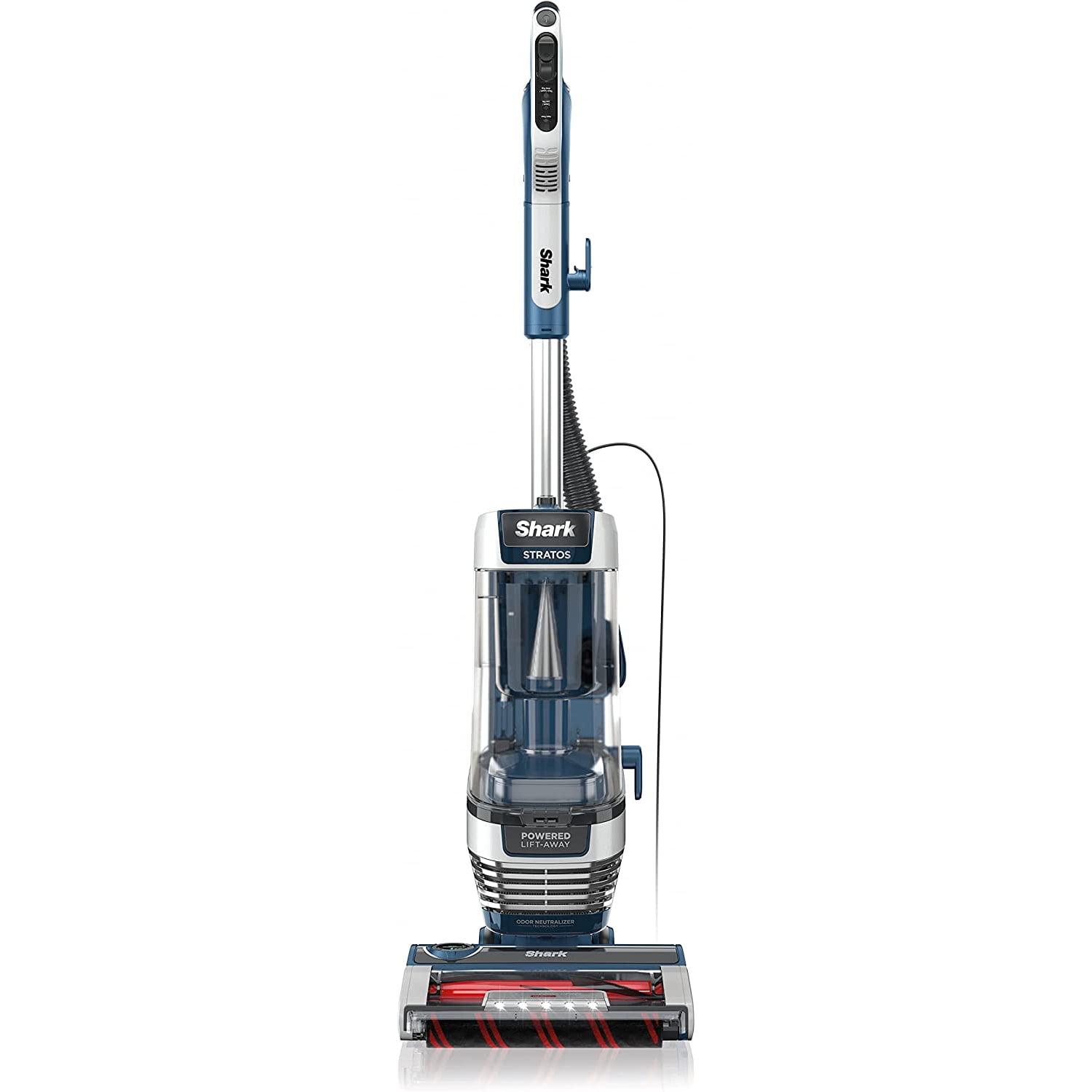 Shark Stratos Upright Vacuum with DuoClean PowerFins HairPro, Self-Cleaning Brushroll, Odor Neutralizer Technology - Navy - AZ3002