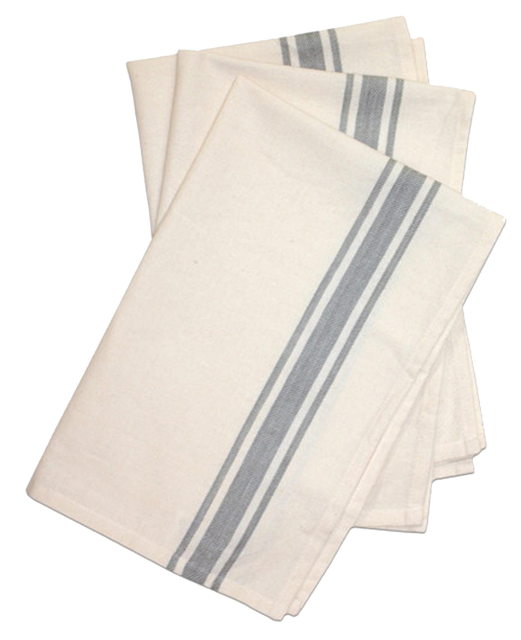 Aunt Martha's Stitch 'Em Up Retro Stripe Towels 18"X28" 3/Pk-Gray Stripe