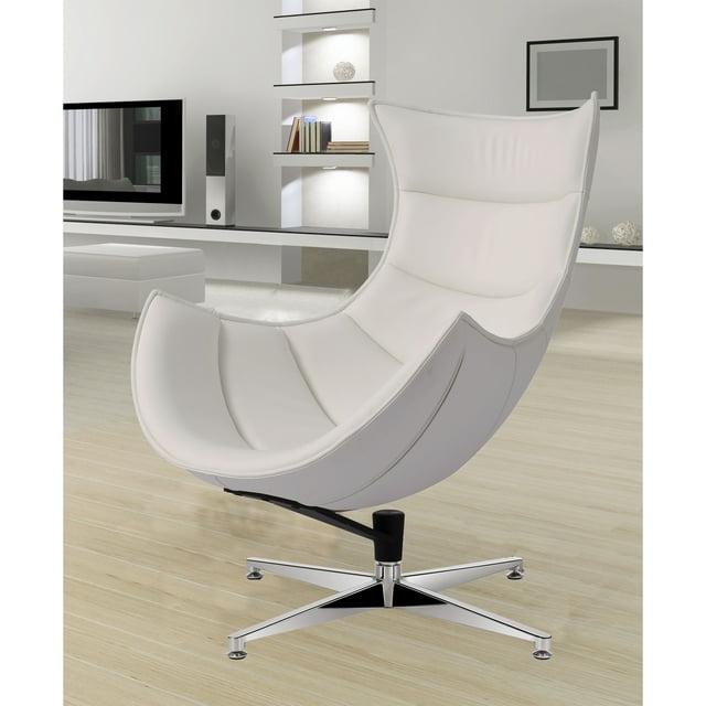 Flash Furniture Creamy White LeatherSoft Swivel Cocoon Chair