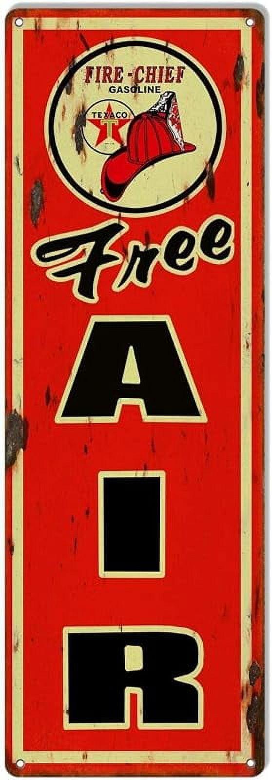 Retro Metal Tin Sign Free Air Gasoline Reproduction Garage Shop Metal Sign Funny Home Cave Garage bar Wall Decoration Vintage Metal Sign 4x16 inch