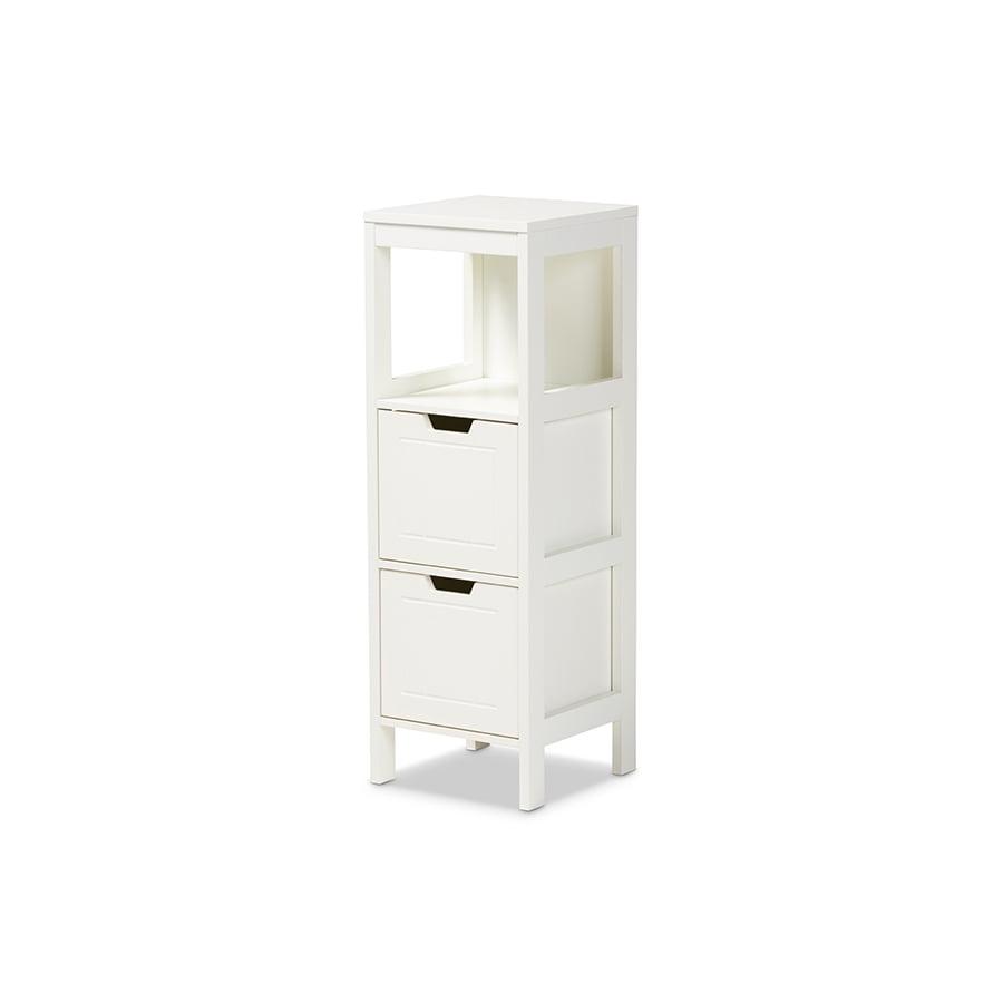 Reuben White Wood 2-Drawer Storage Cabinet