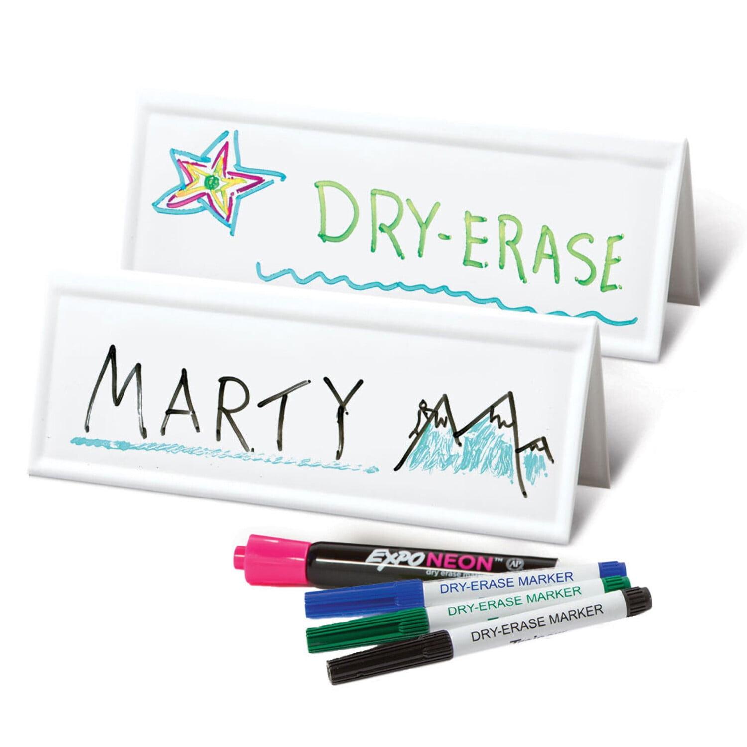 Trainers Warehouse Reusable Dry-Erase Name Tents Whiteboard, 12 Set