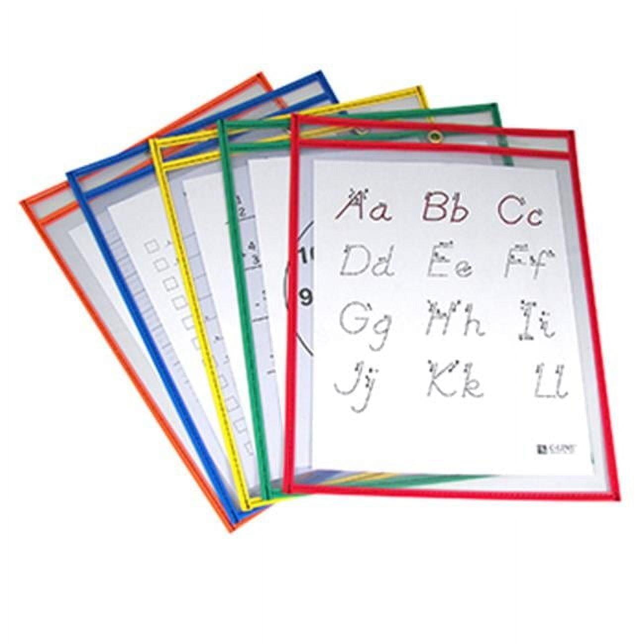 Reusable Dry Erase Pockets 25/Box Assorted Primary 6 X 9