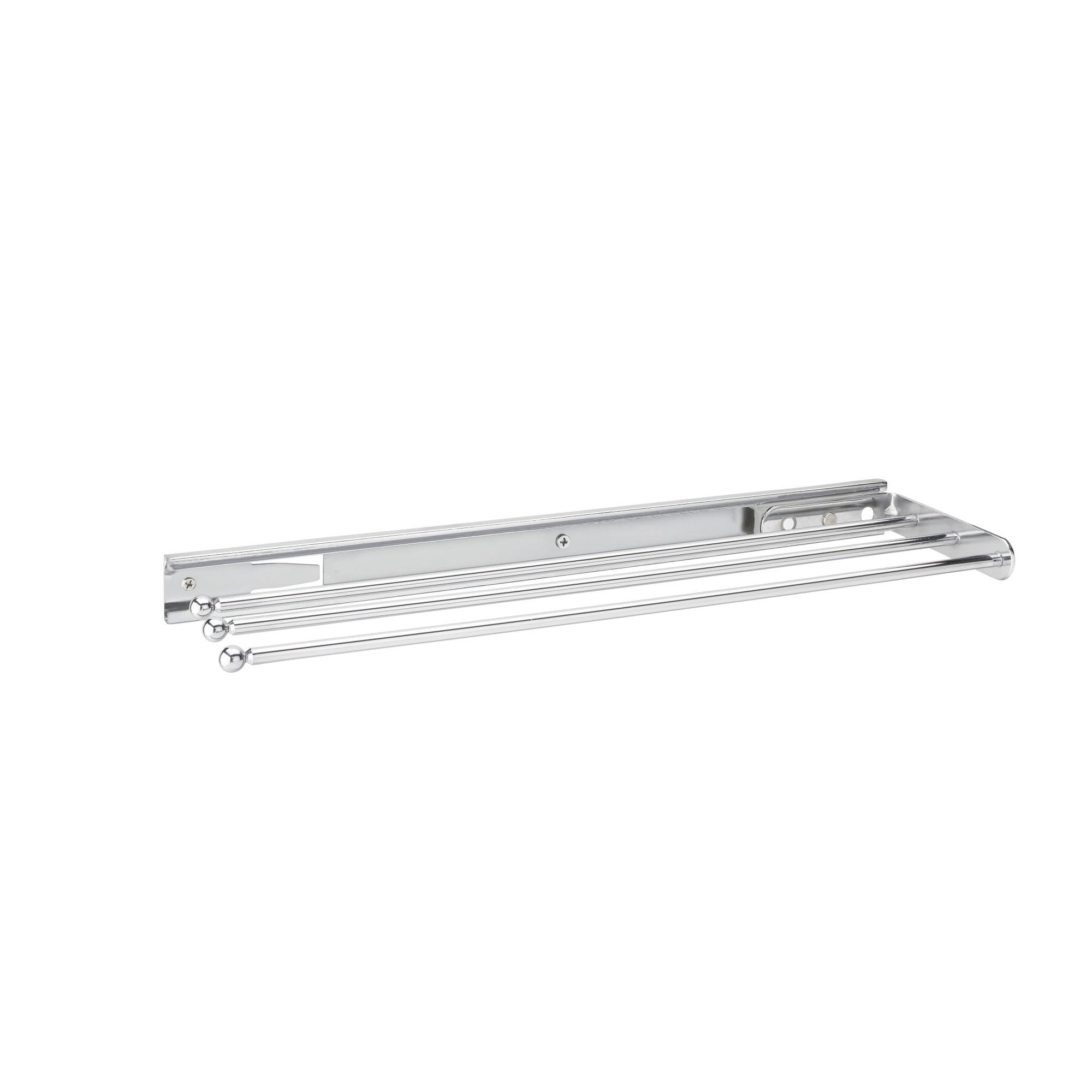 Chrome 3-Prong Wall Mounted Pullout Towel Bar