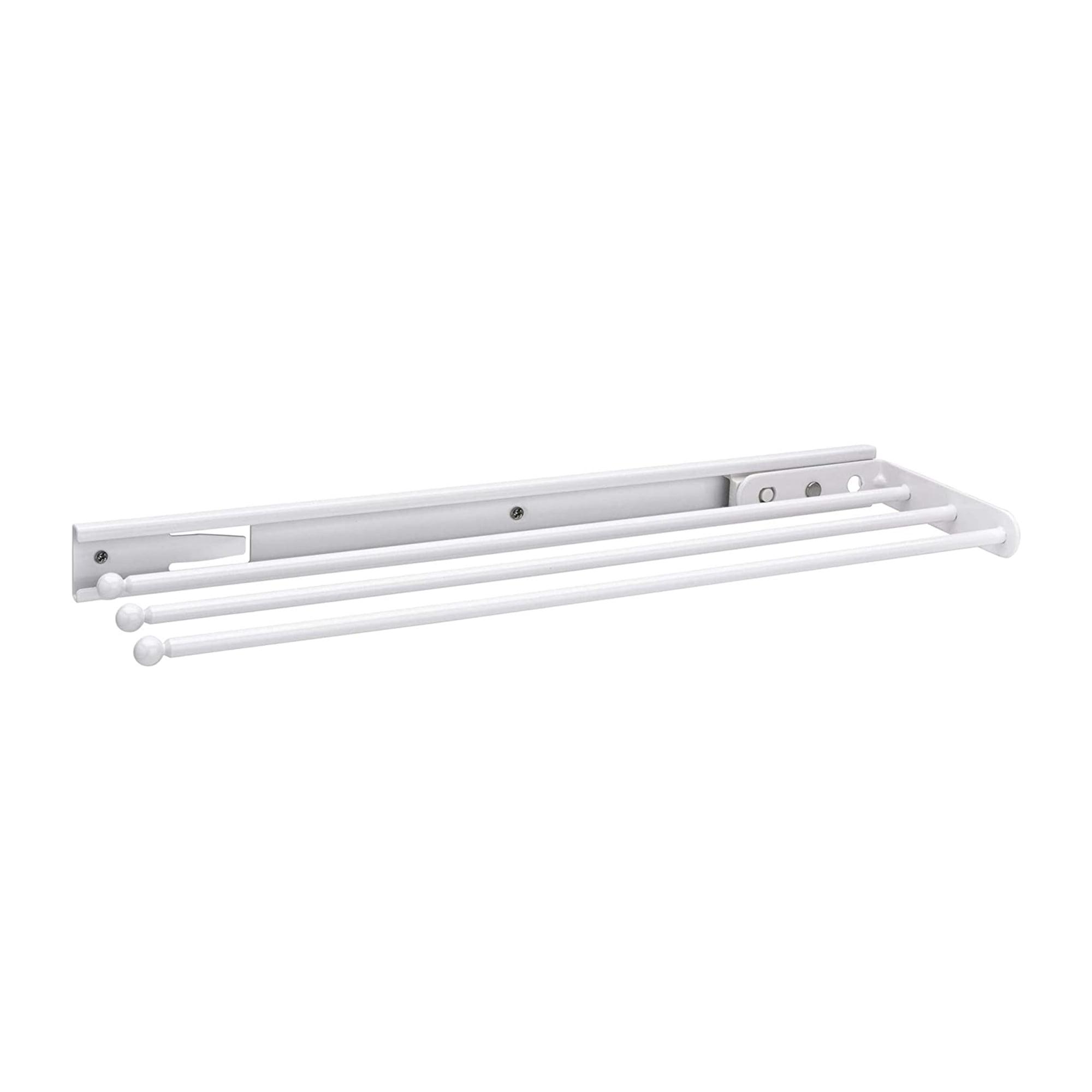 Chrome Wall Mounted 3-Prong Pullout Towel Bar