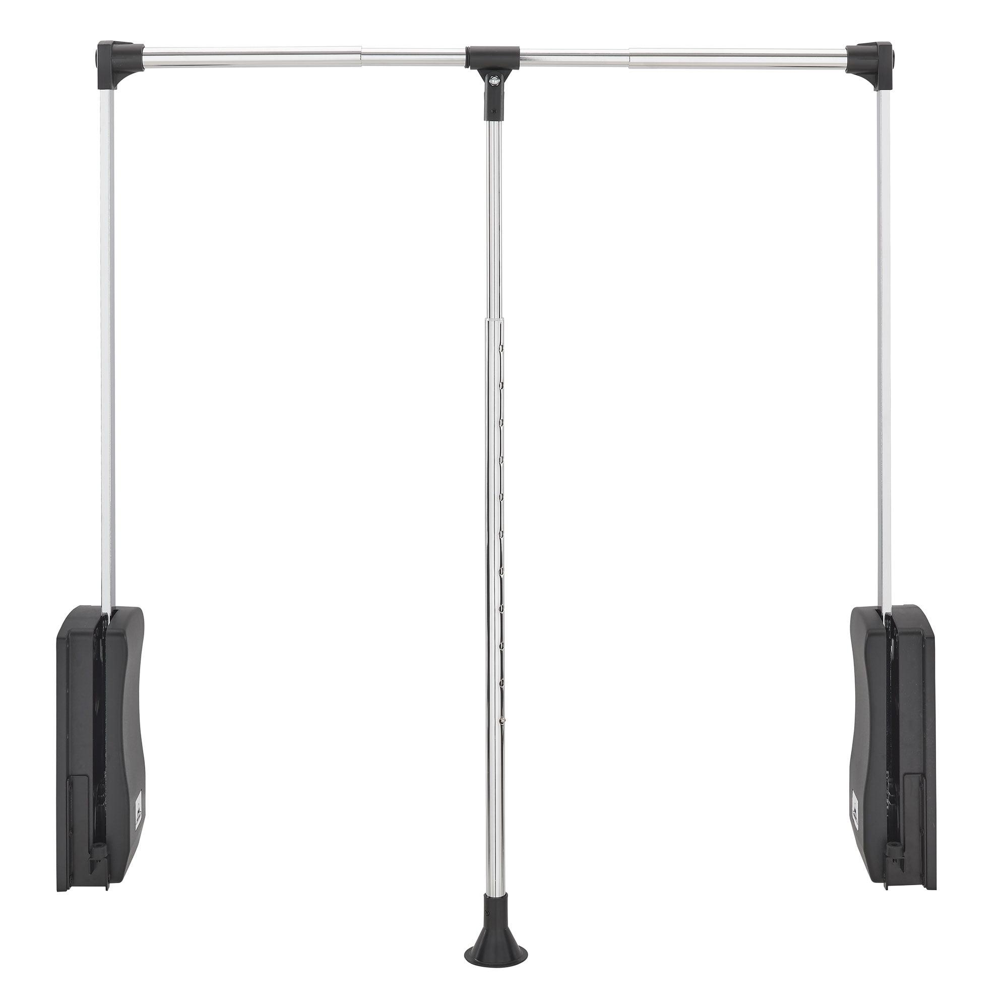 Rev-A-Shelf 26"-35" Pull Down Adjustable Side Mounted Closet Rod for Kitchen/ Bathroom Cabinets with Telescoping Handle & Hardware, Chrome, CPDR-2635