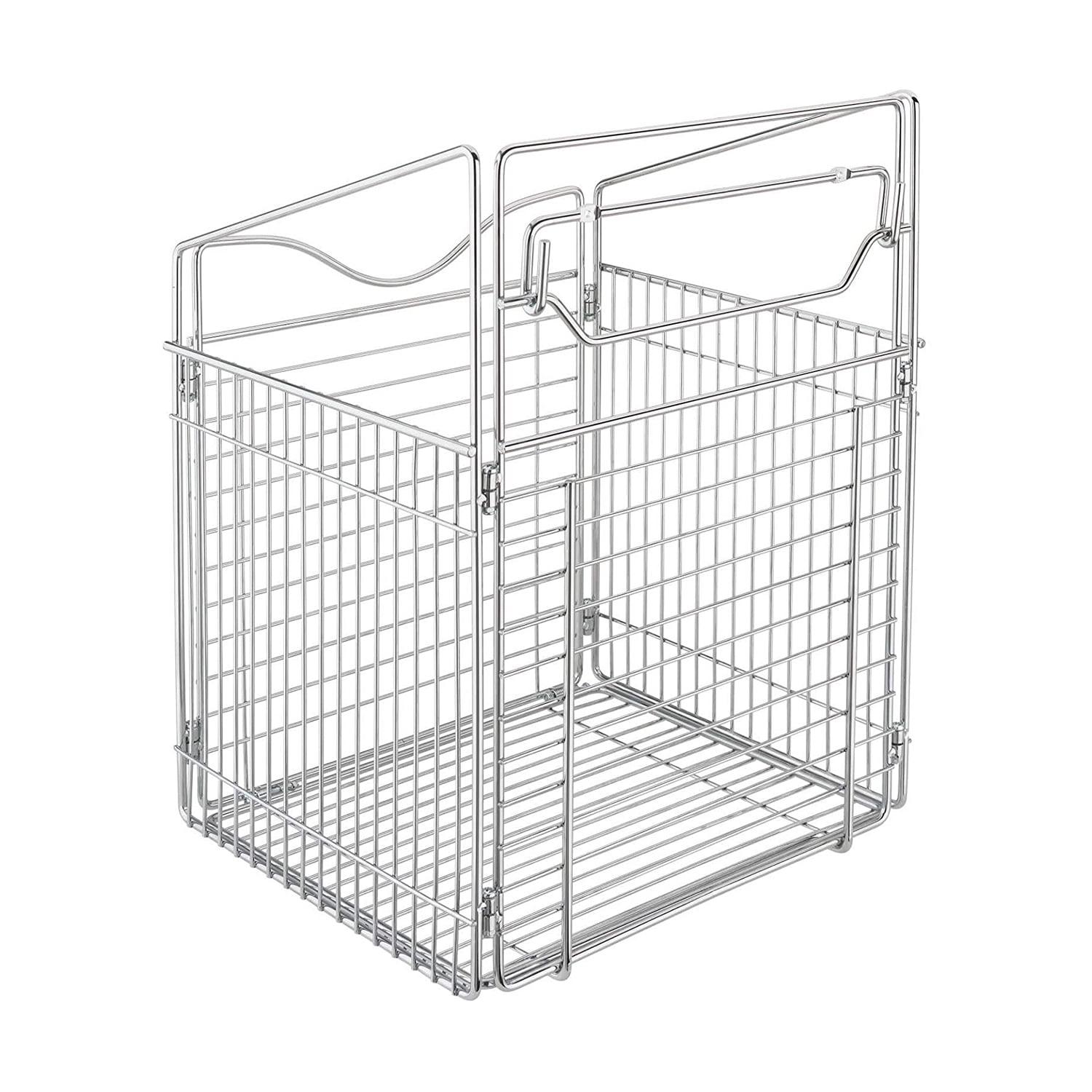 Chrome Collapsible Tilt-Out Wire Laundry Hamper Basket