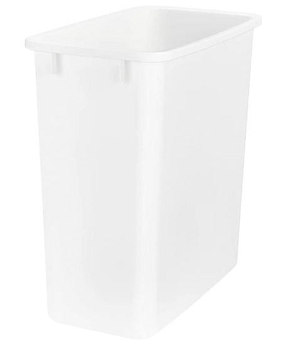 White Polymer Pull-Out Trash Container, 20 Quart