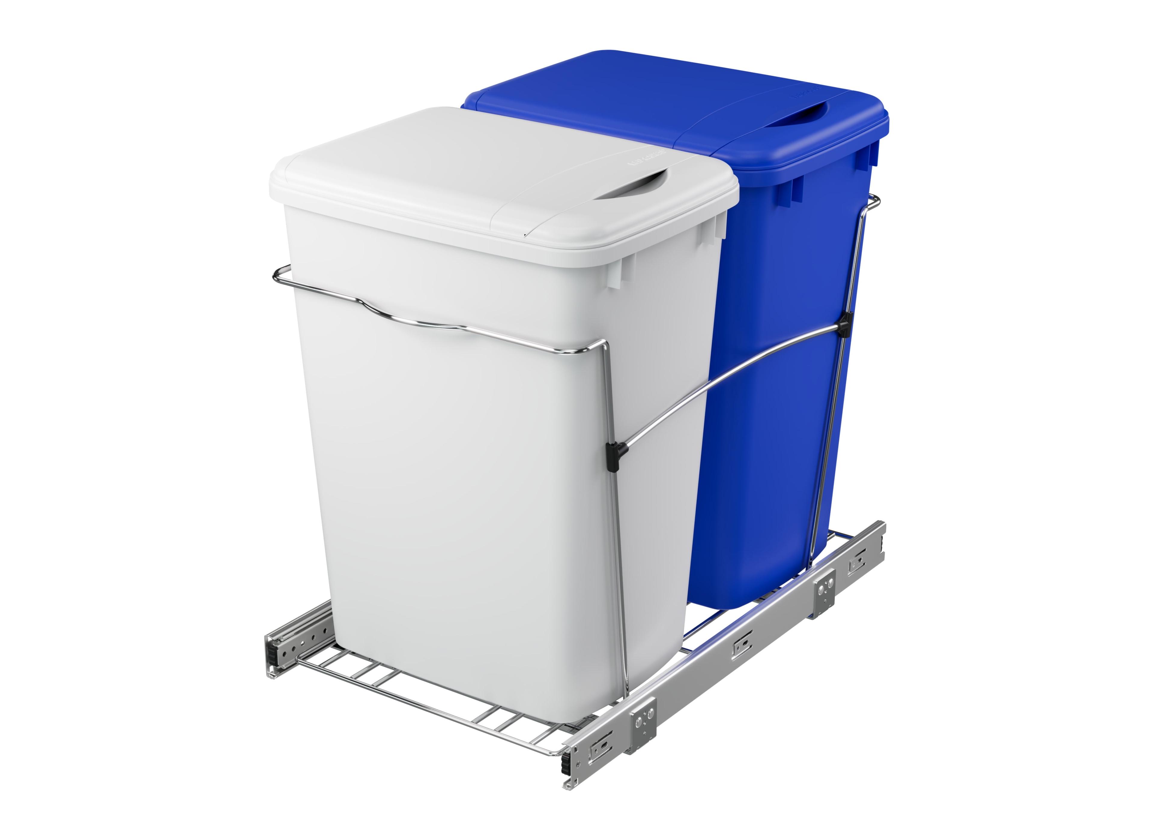 Rev-A-Shelf Double Pull Out Trash Can 27 Qt for Kitchen