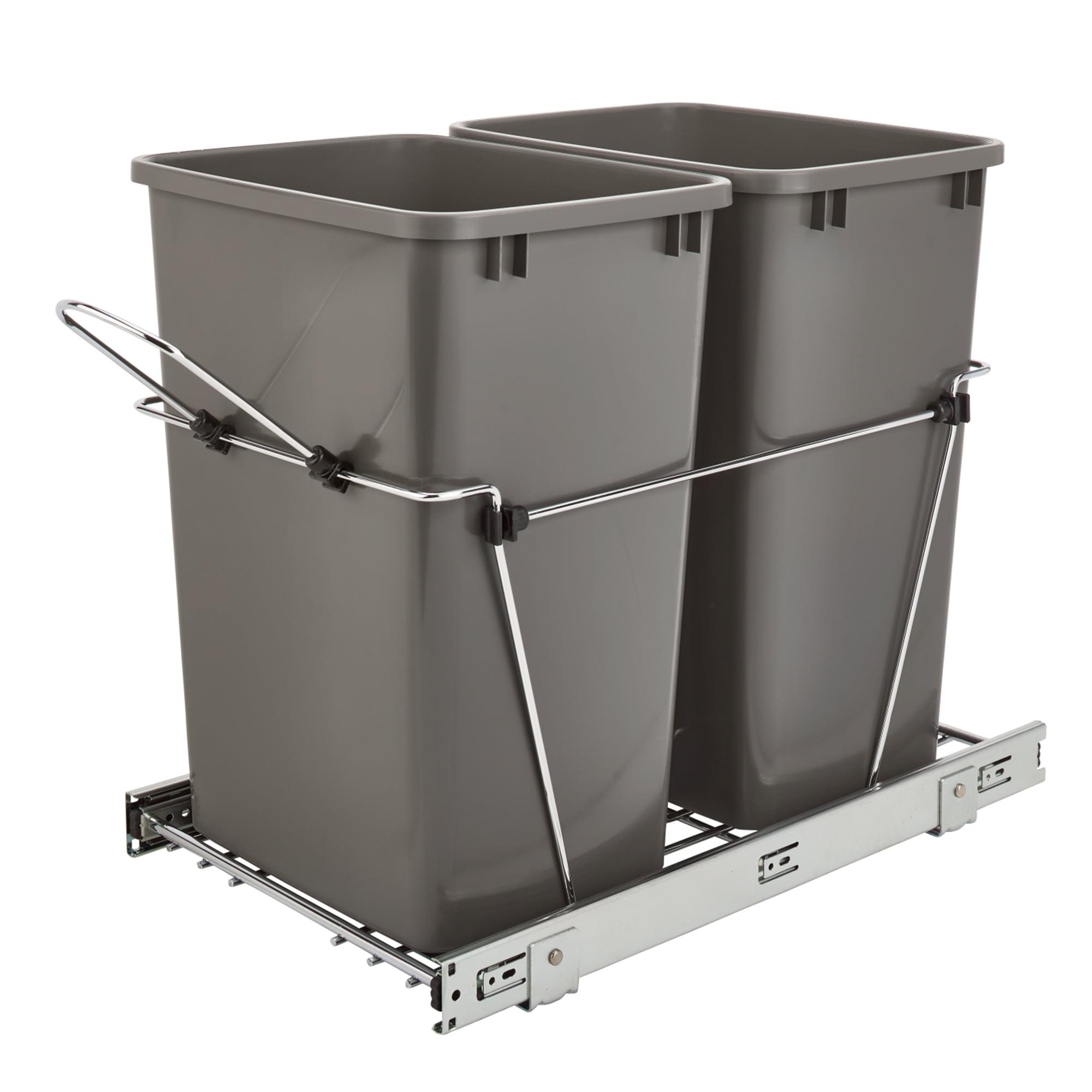 Rev-A-Shelf RV-18KD Series 35-Quart Kitchen Cabinet Pullout Waste Container