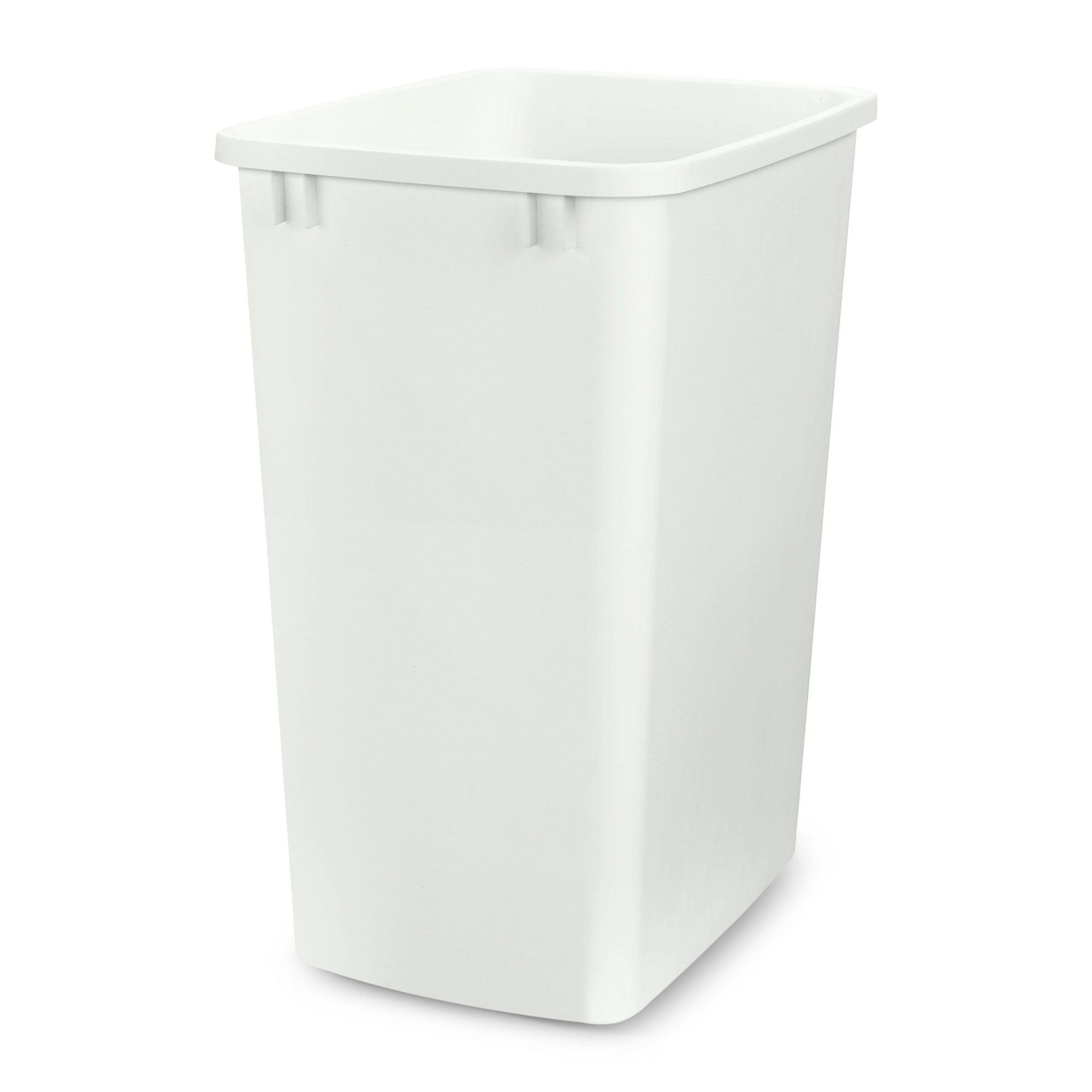 White Plastic 35 Quart Pull-Out Trash Bin