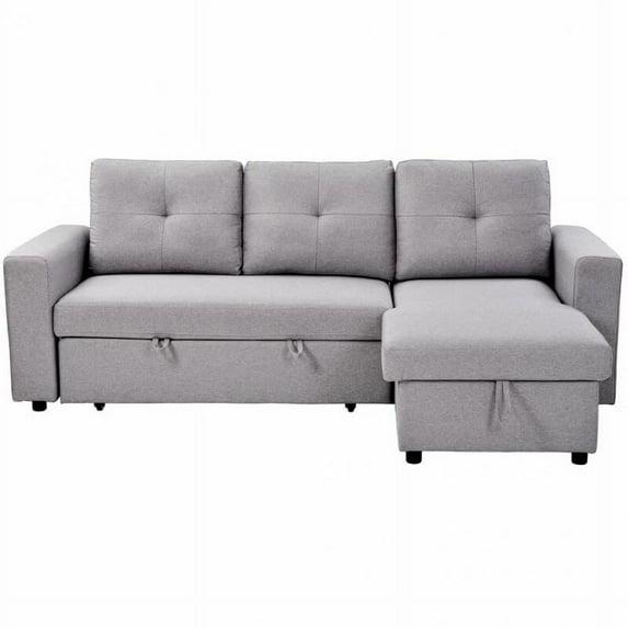 Reversible Pull out Sleeper L-Shaped Sectional Storage Sofa Bed