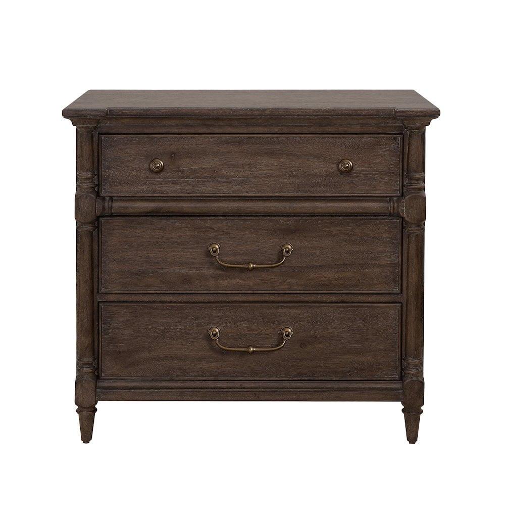 Revival Row Brown 3-Drawer Bachelor's Chest with Antique Copper Hardware