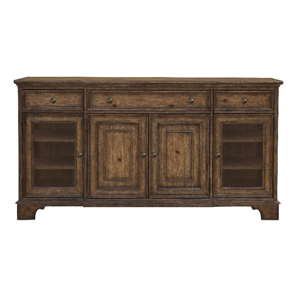 Pulaski Furniture Revival Row 3-Drawer Buffet with Cabinet Doors