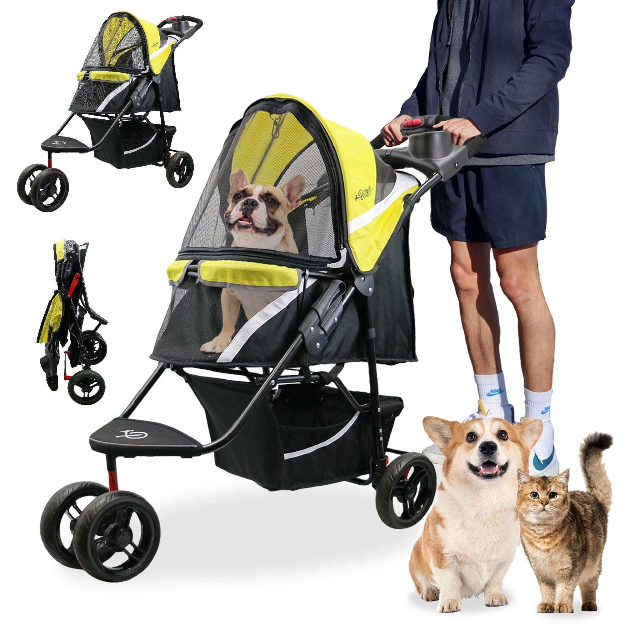 Petique Revolutionary Stroller, Dog Cart for Small to Medium Size Pets, Ventilated Pet Jogger for Cats & Dogs