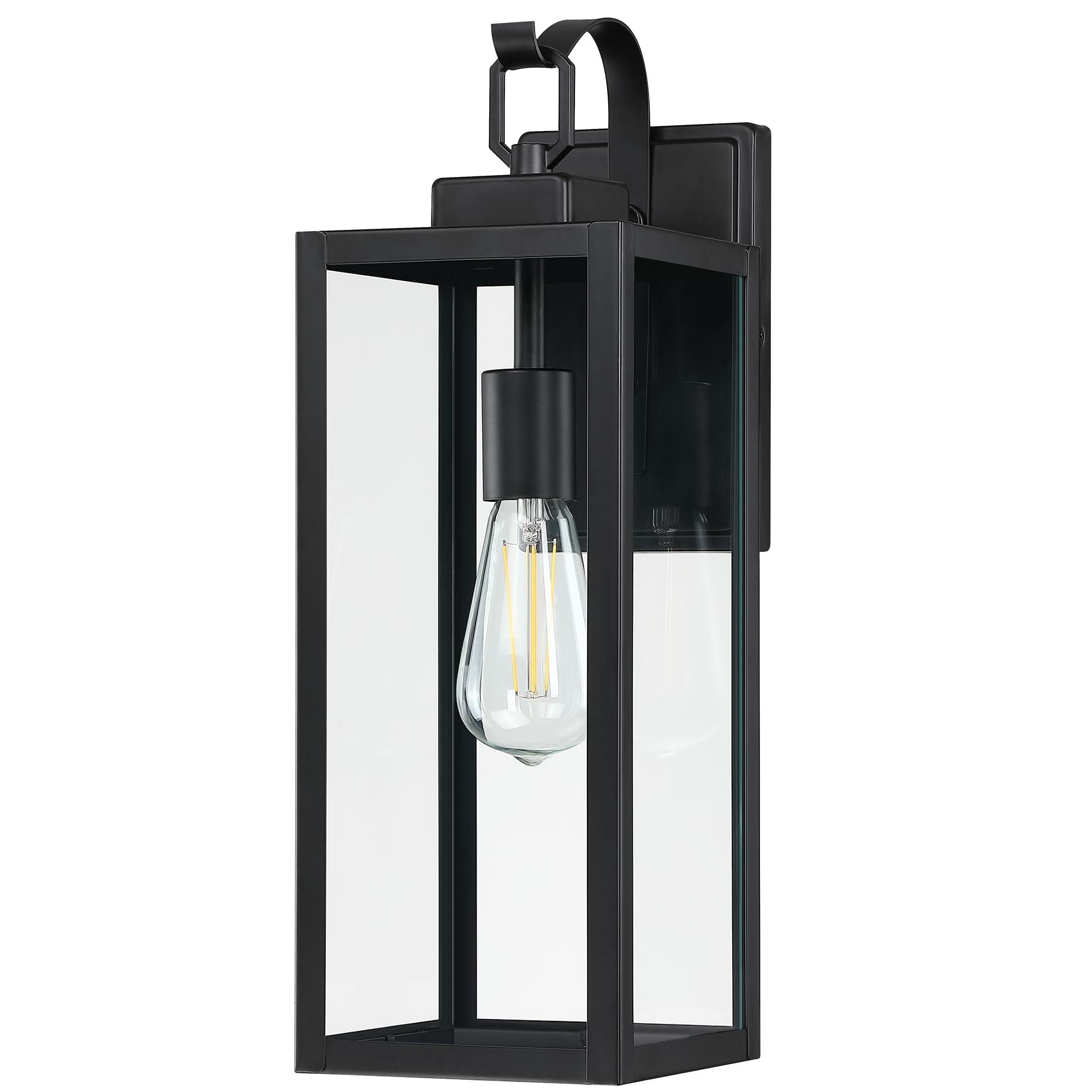 Large Size Outdoor Wall Lights, 18 Inch Oversized Matte Black Exterior Light Fixture With Clear Glass, Waterproof Front Porch Lighting, Modern Sconces Lantern For House, Garage, ETL Listed