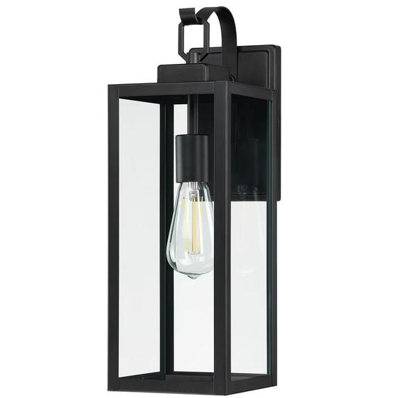 Large Size Outdoor Wall Lights, 18 Inch Oversized Matte Black Exterior Light Fixture With Clear Glass, Waterproof Front Porch Lighting, Modern Sconces Lantern For House, Garage, ETL Listed
