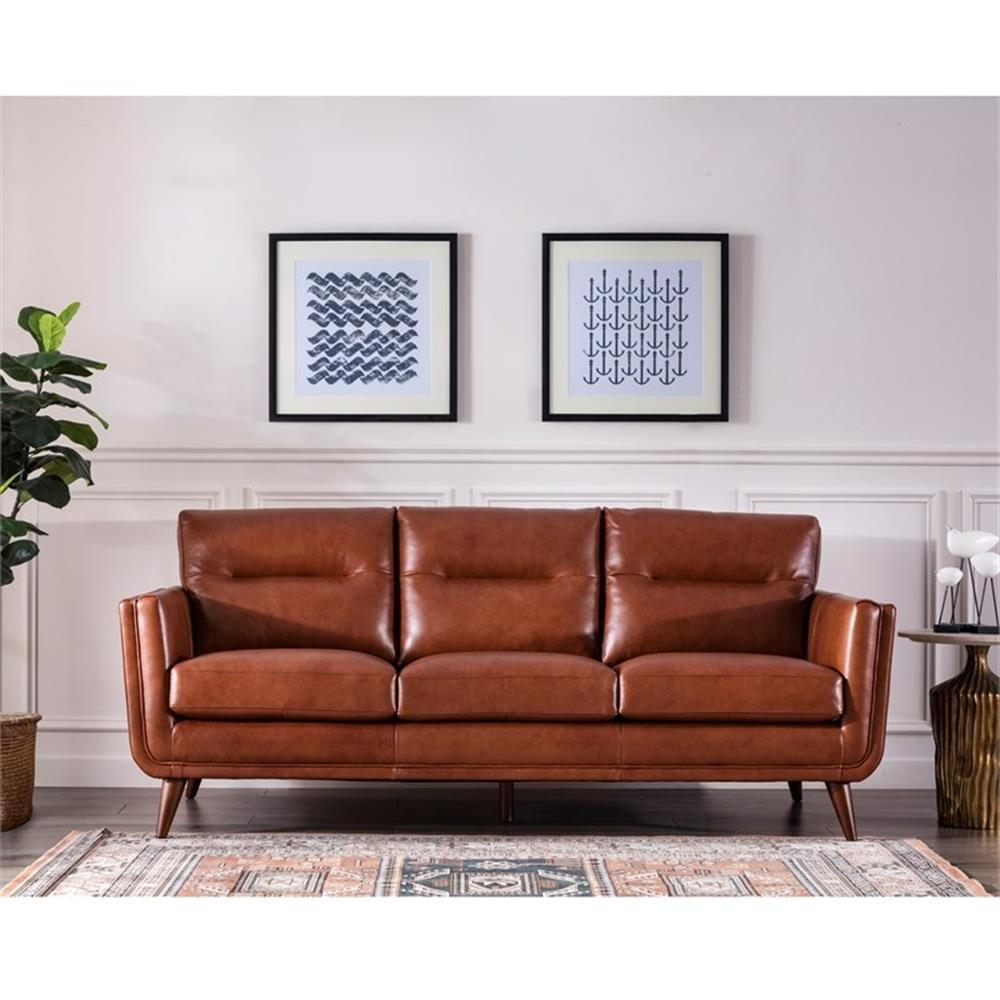 Amina 84'' Leather Sofa