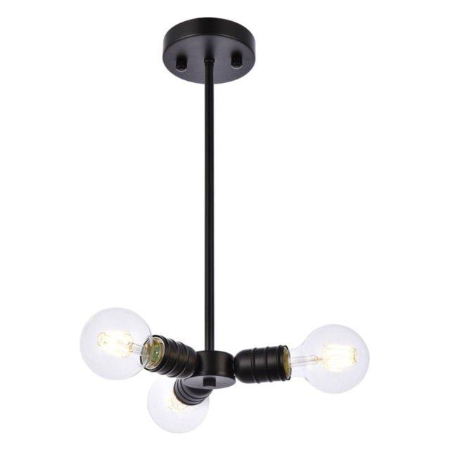 Elegant Lighting Reyes 3 lights black pendant