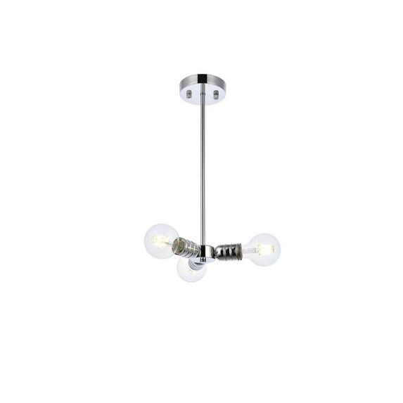 Elegant Lighting Reyes 3 lights chrome pendant