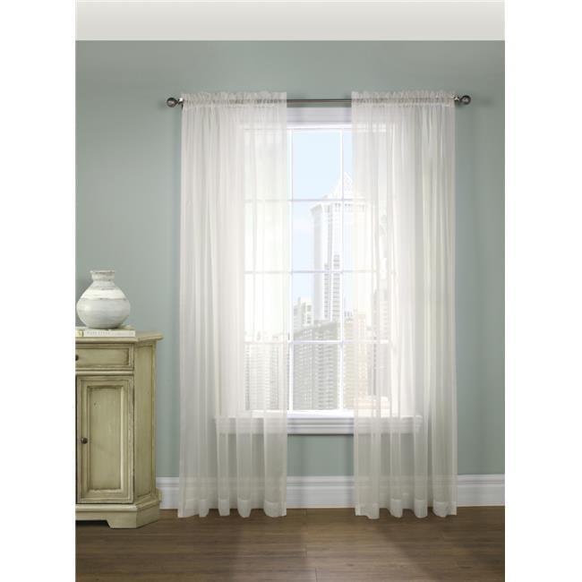 Habitat Rhapsody Voile Sheer Rod Pocket Light Filtering Window Curtain Panel, Shell