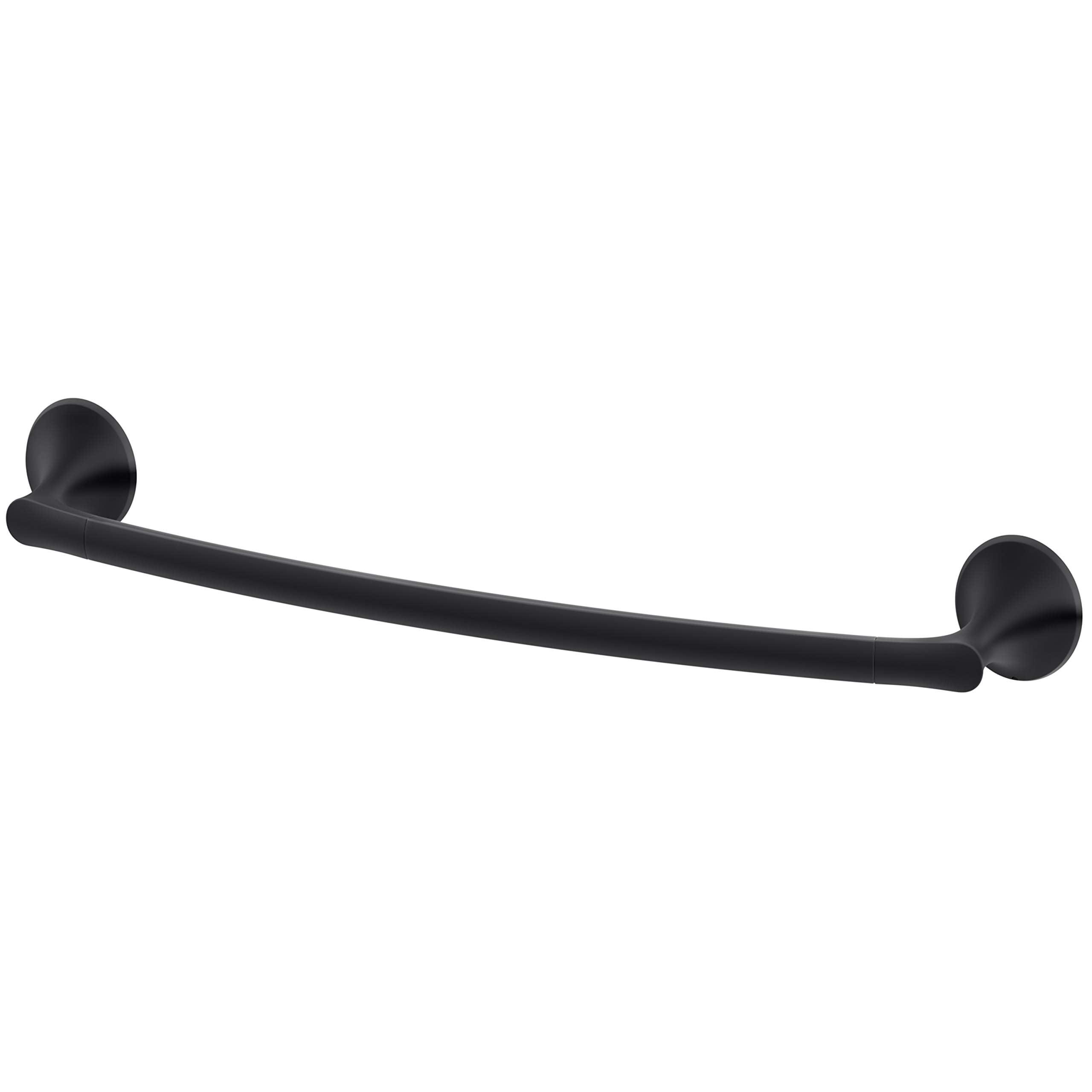 Matte Black 18" Wall Mounted Single Towel Bar