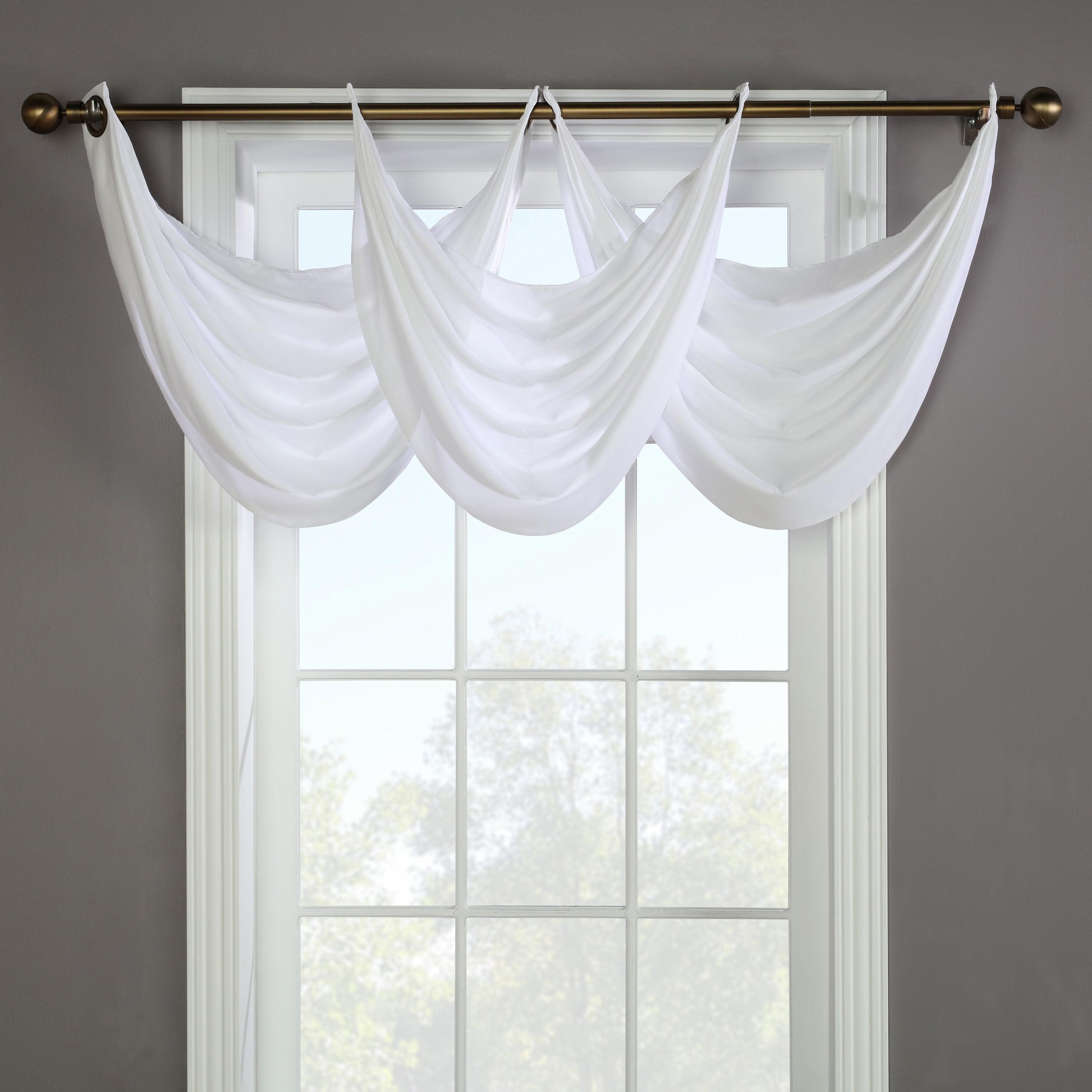 White Sheer Grommet Top Valance 36" x 19"