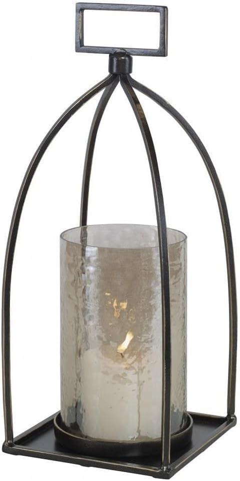 Riad Dark Bronze and Glass Tabletop Candle Lantern