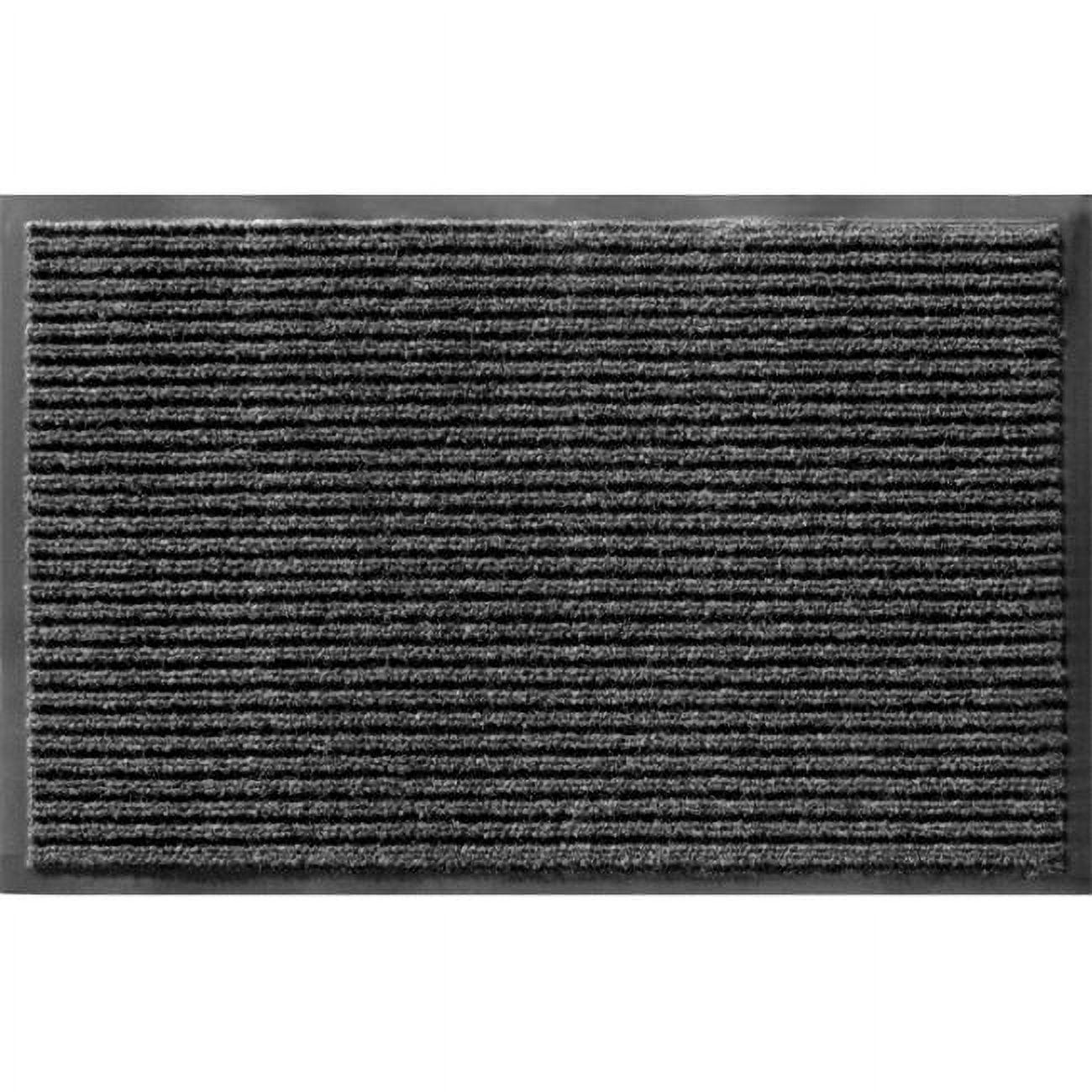 Pepper Black Ribbed Polypropylene Outdoor Doormat 18" x 27"