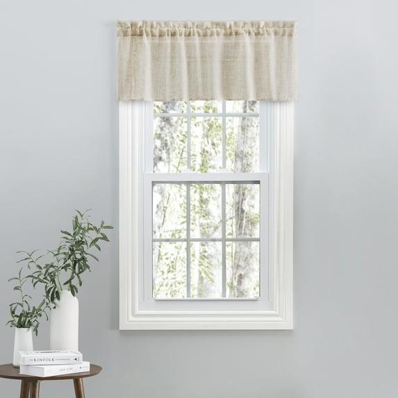 Ricardo Shannon Rod Pocket w/Header Tailored Valance 52x14 Natural