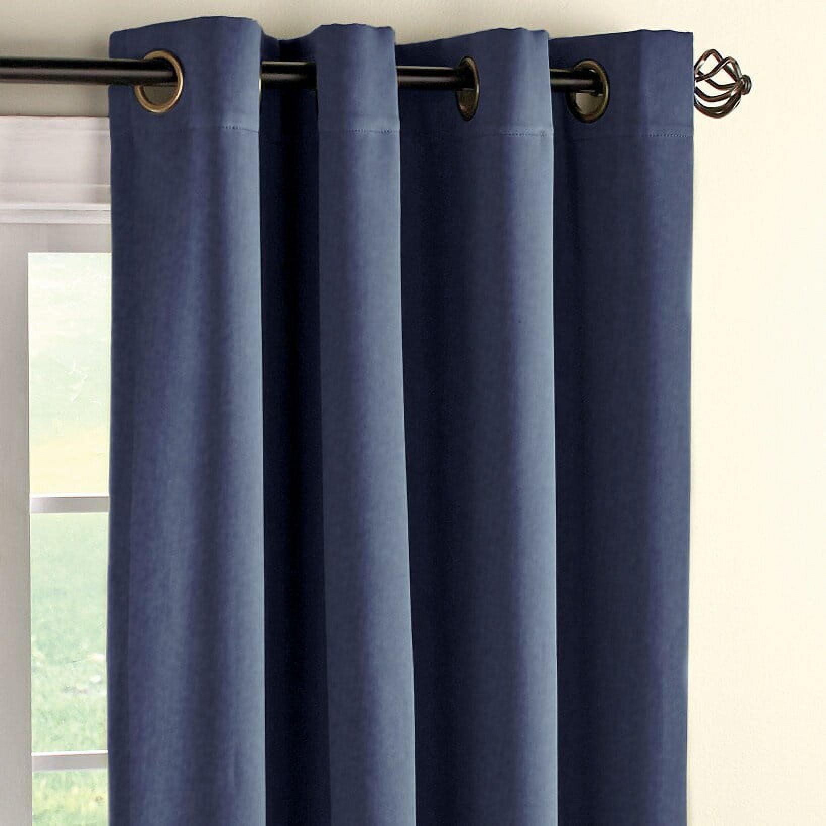 Blue Blackout Grommet Polyester Kids Curtain Panel