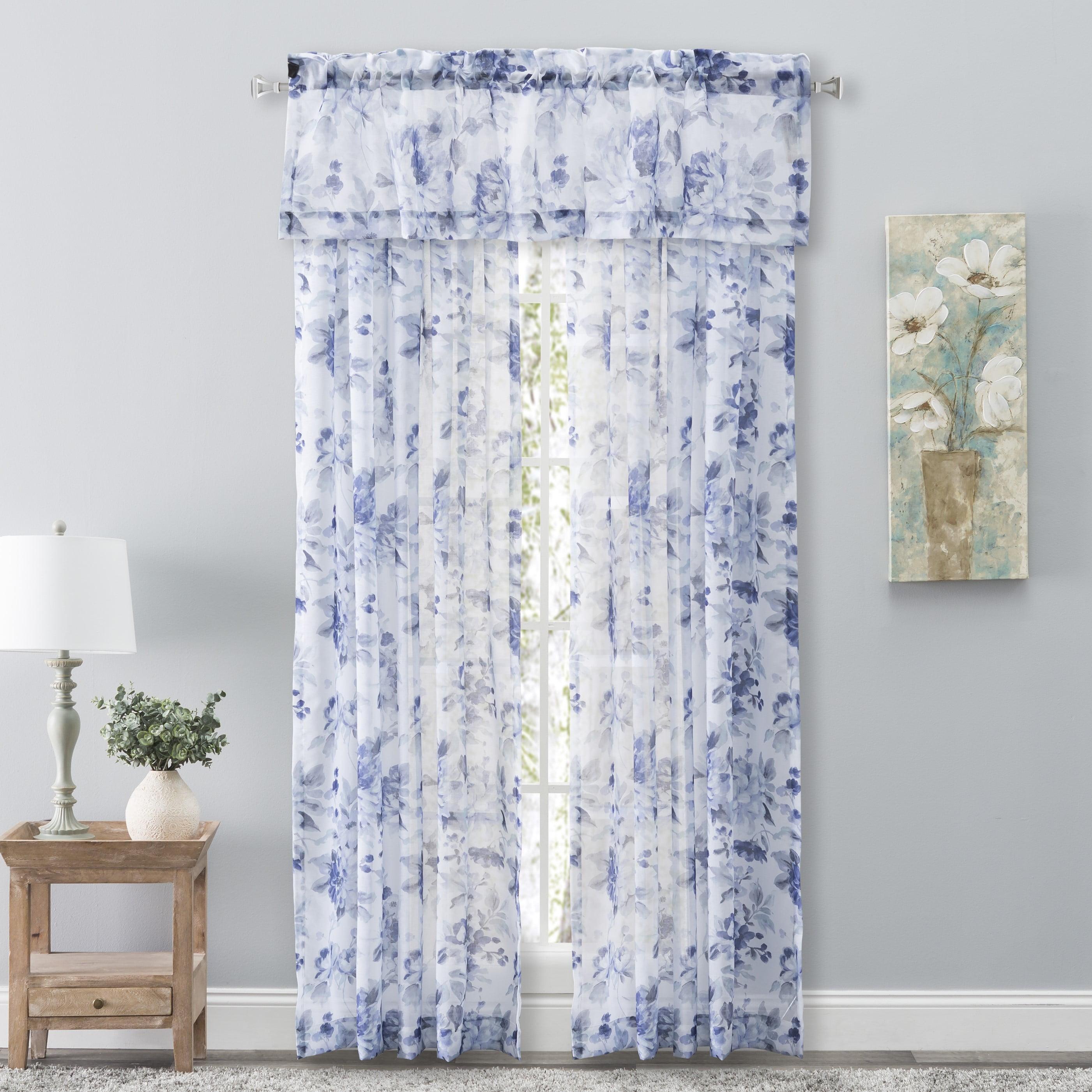 Ophelia & Co. Bremen Elegant Water-Color Floral Semi-Sheer Single Curtain Panel