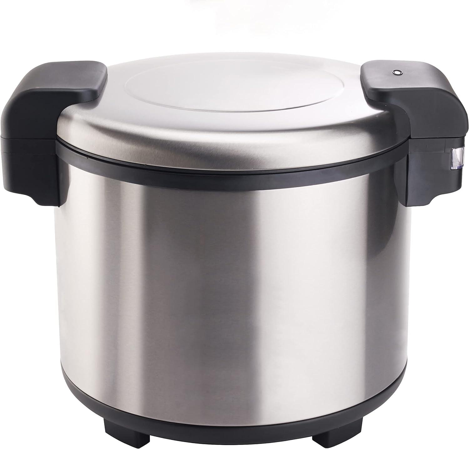 Silver Stainless Steel Electric Rice Warmer, 100 Cup Capacity