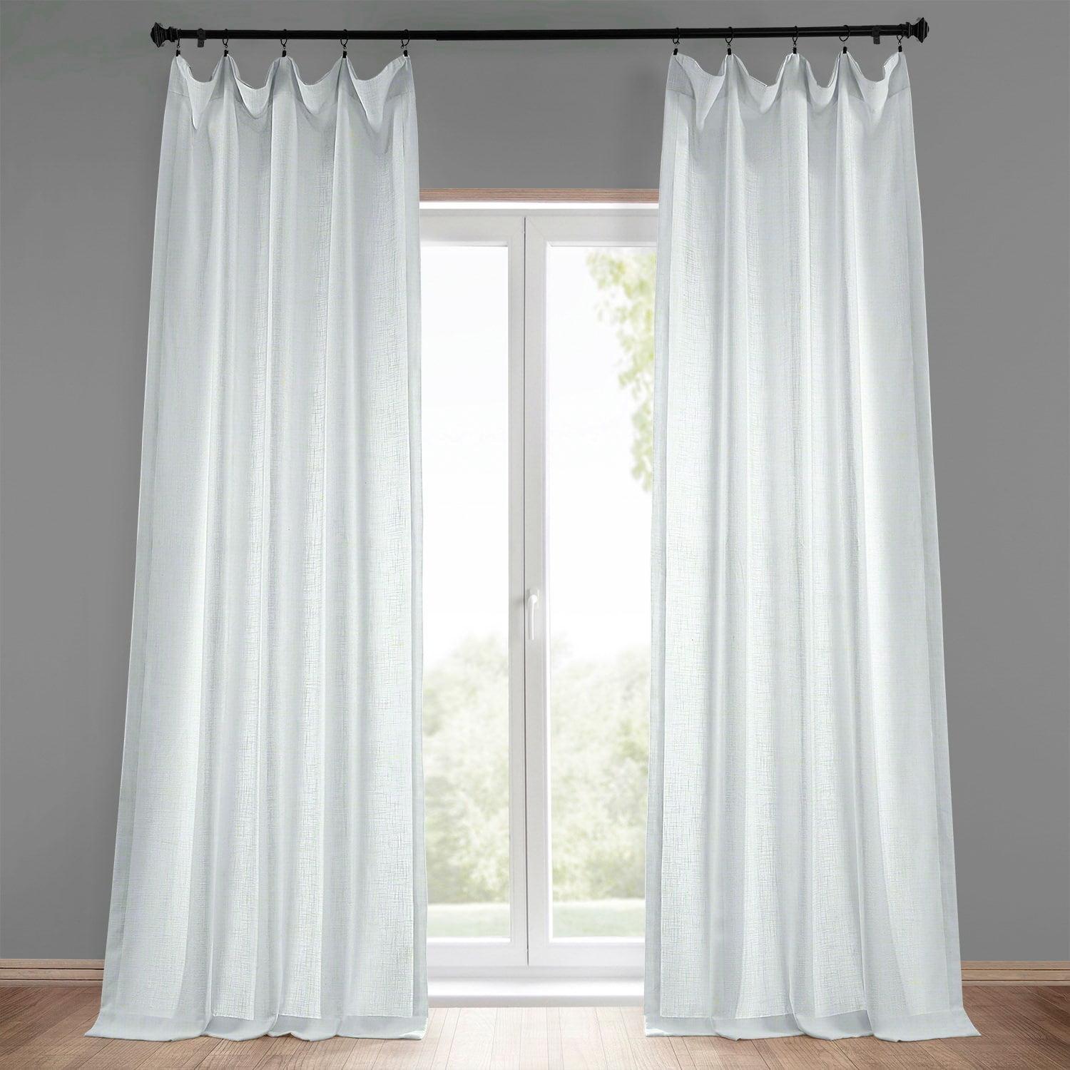 Rice White Heavy Faux Linen Curtain (1 Panel), Rice White, 50W X 120L