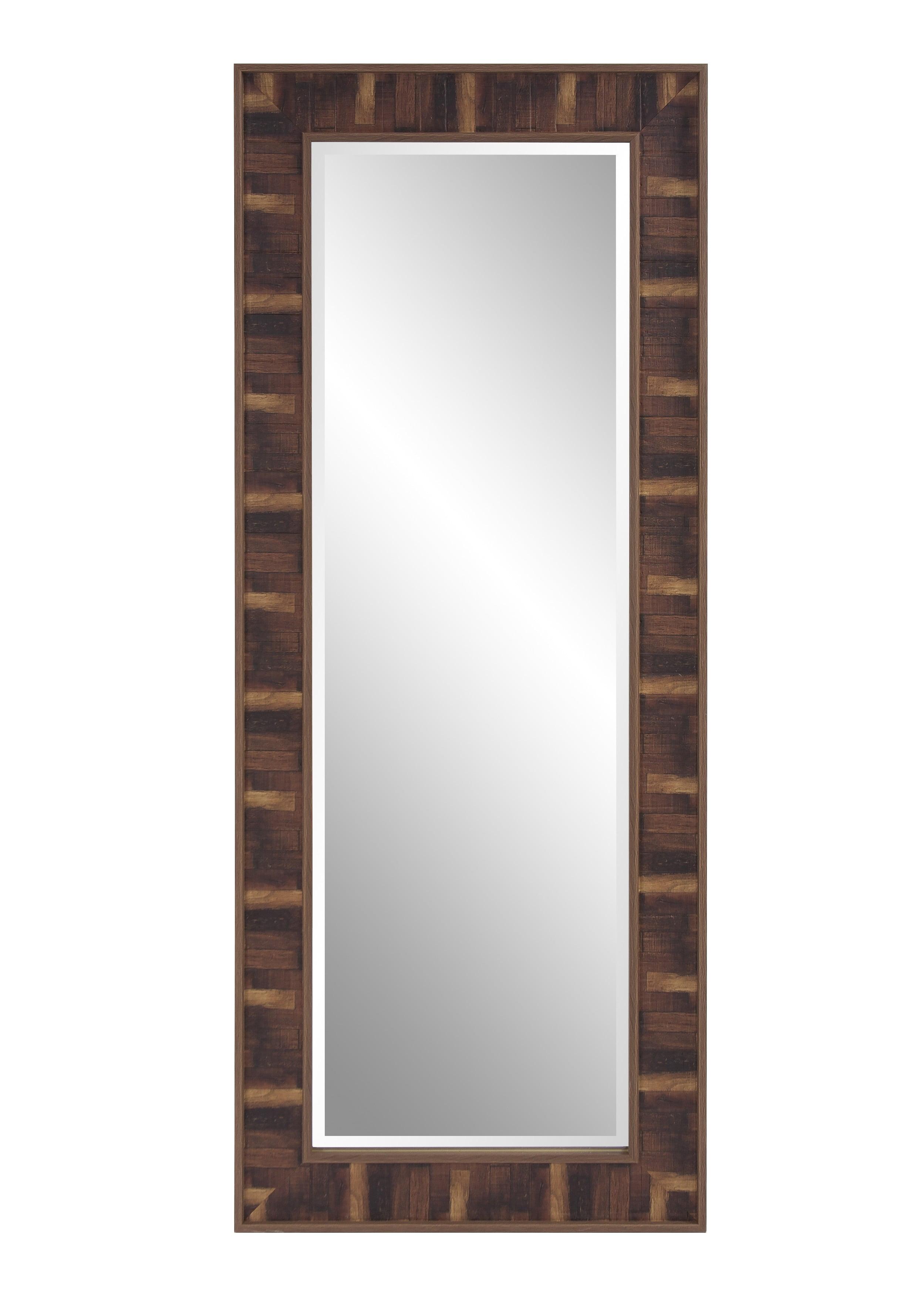 Rich Rustic Brown Faux Wood Full Length Mirror