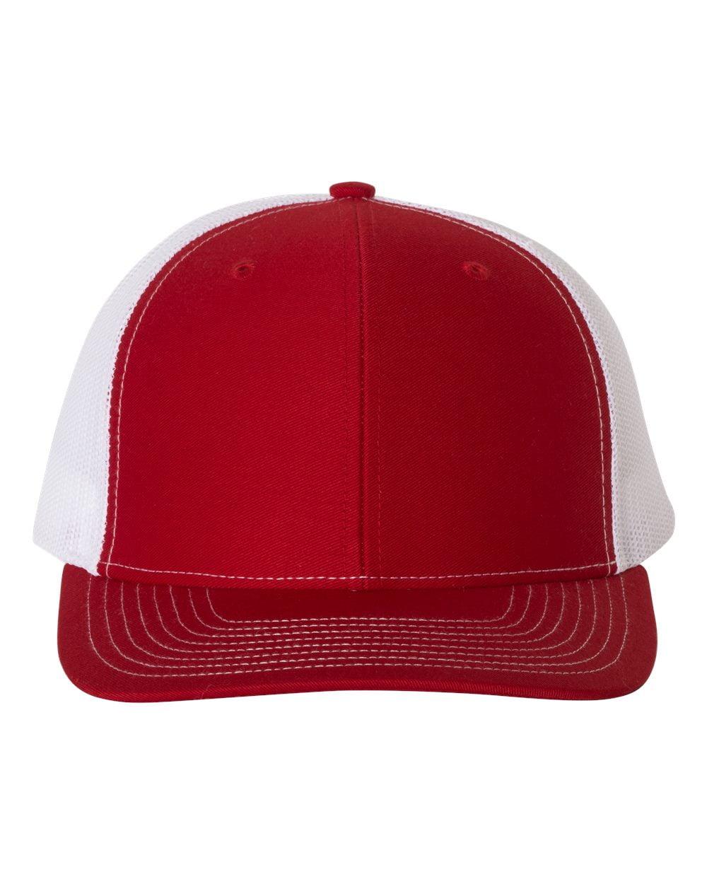 Richardson - Adjustable Snapback Trucker Cap - 112 - Red/ White - Size: OSFM