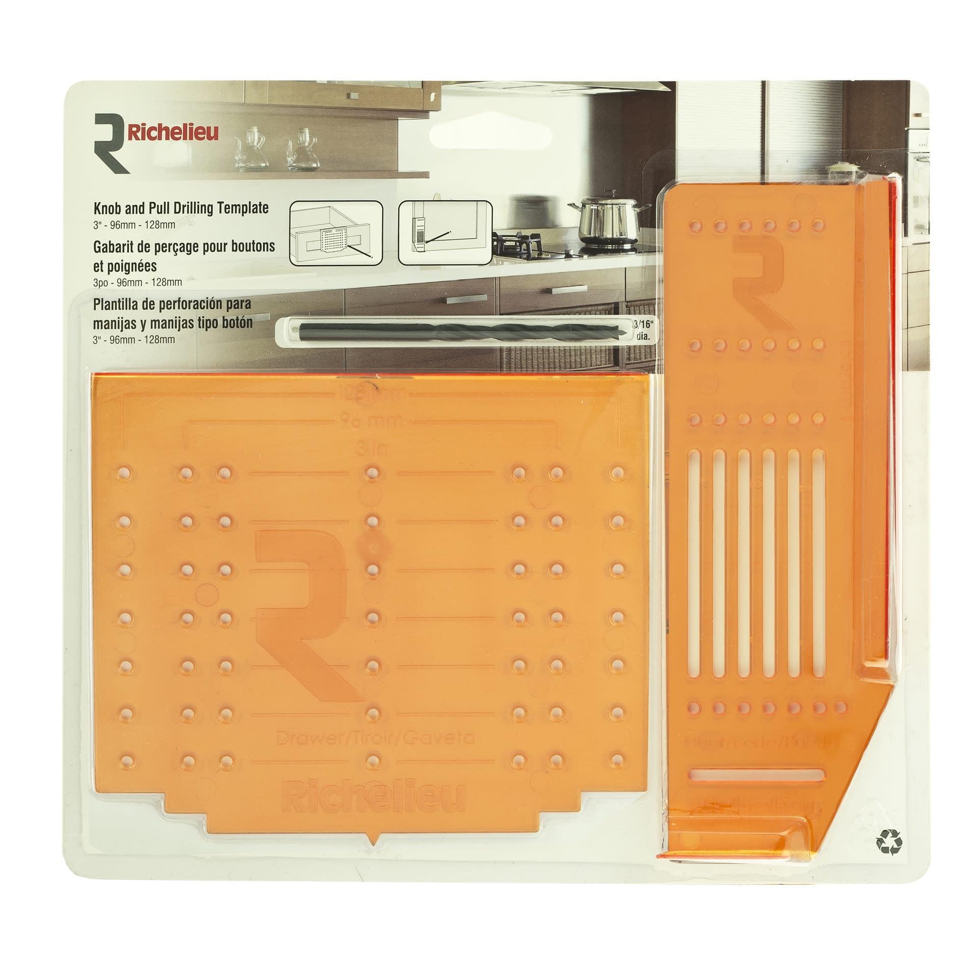 Orange Plastic Knob and Pull Drilling Template Kit