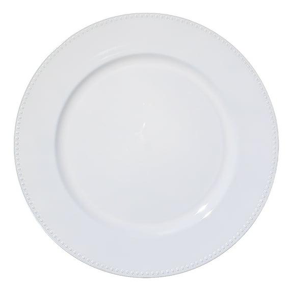Richland Beaded Charger Plate 13" White Set of 12