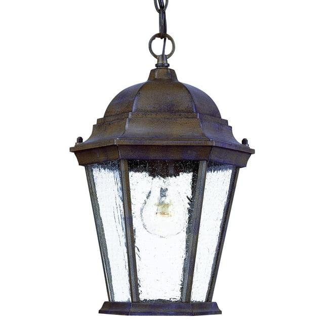 Richmond 1-Light Burled Walnut Hanging Light With Seeded Glass