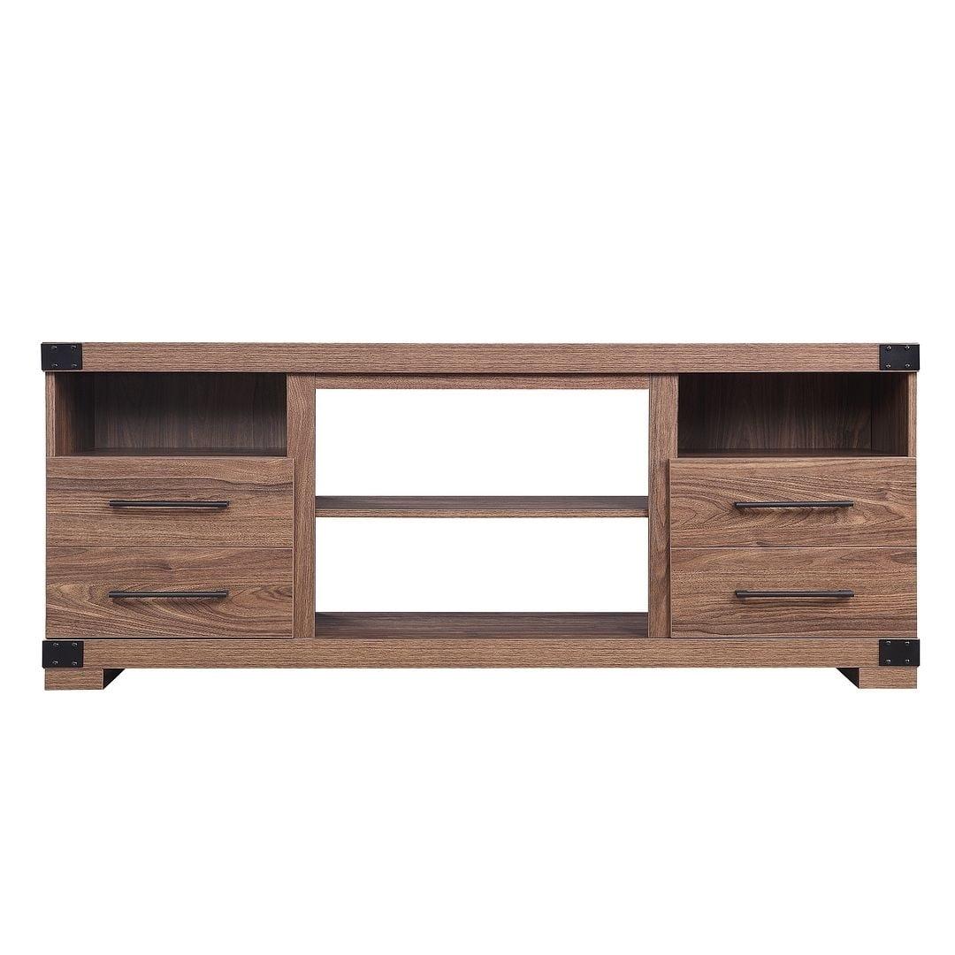 Richmond 60" Brown Wood TV Stand with Drawers and Shelves