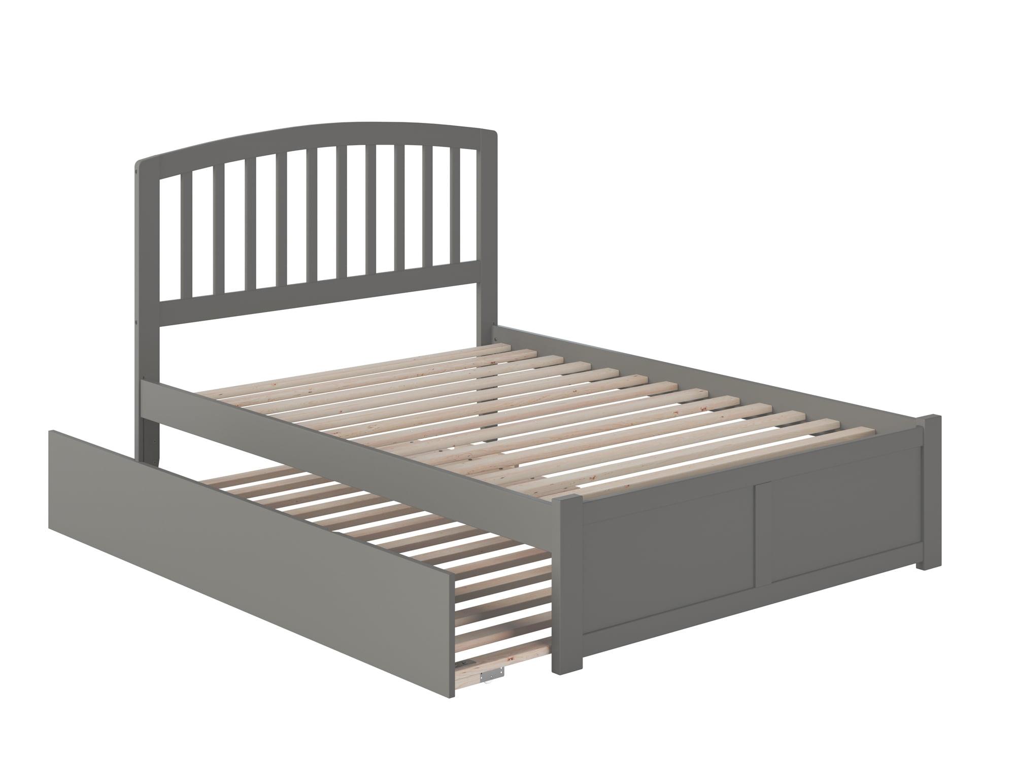 Cama Richmond con Plataforma Completa, Pie de Panel Plano y Cama Nido Urbana de Tamaño Completo en Gris