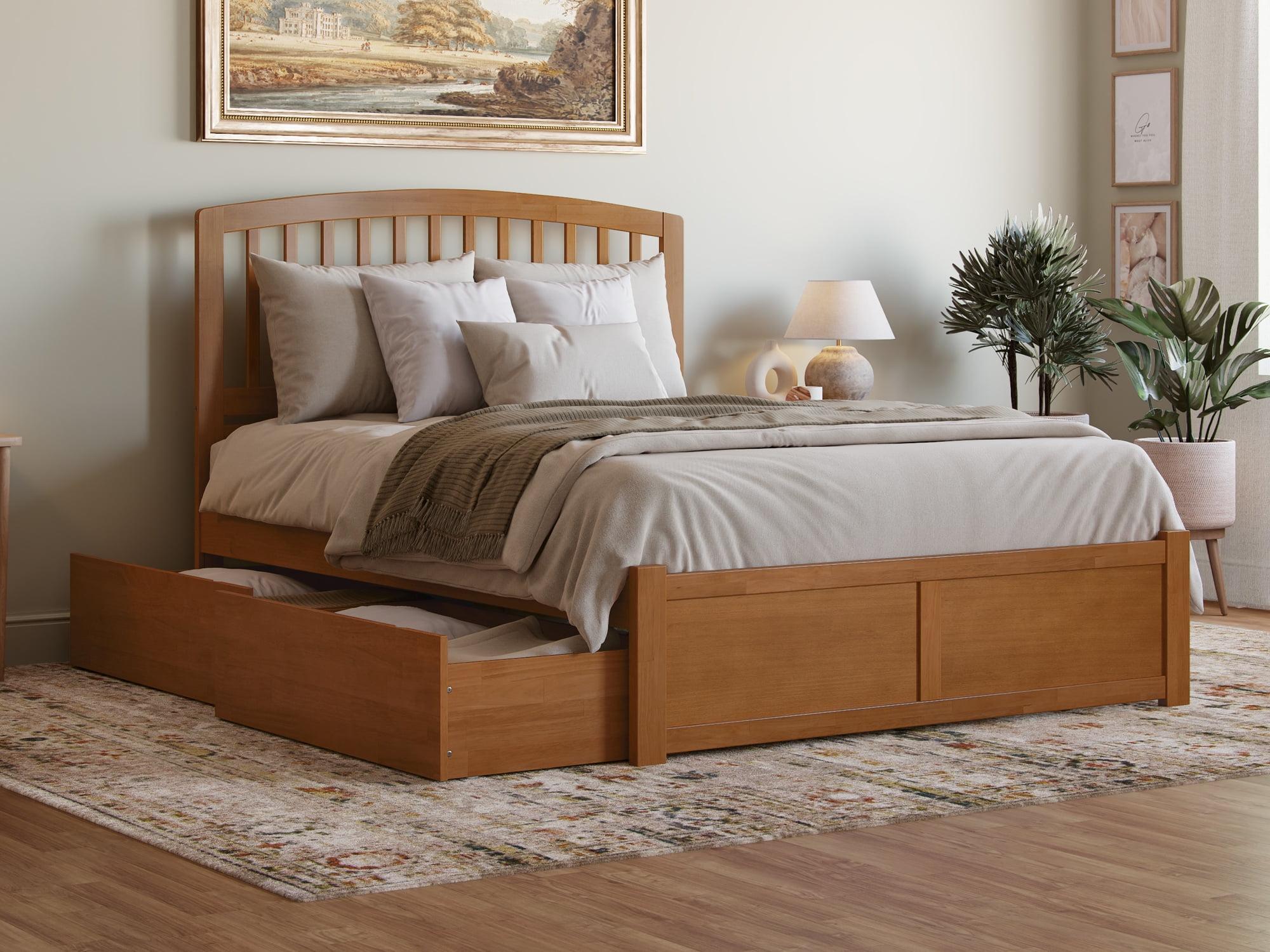 Solid Wood Platform Storage Bed