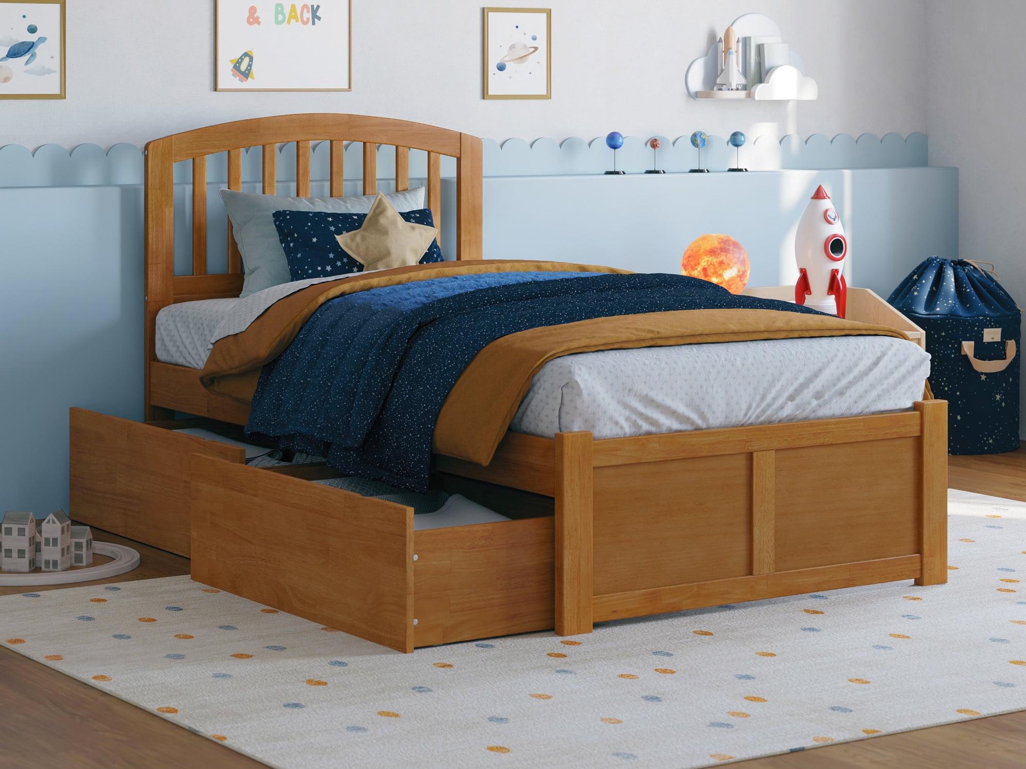 Solid Wood Platform Storage Bed