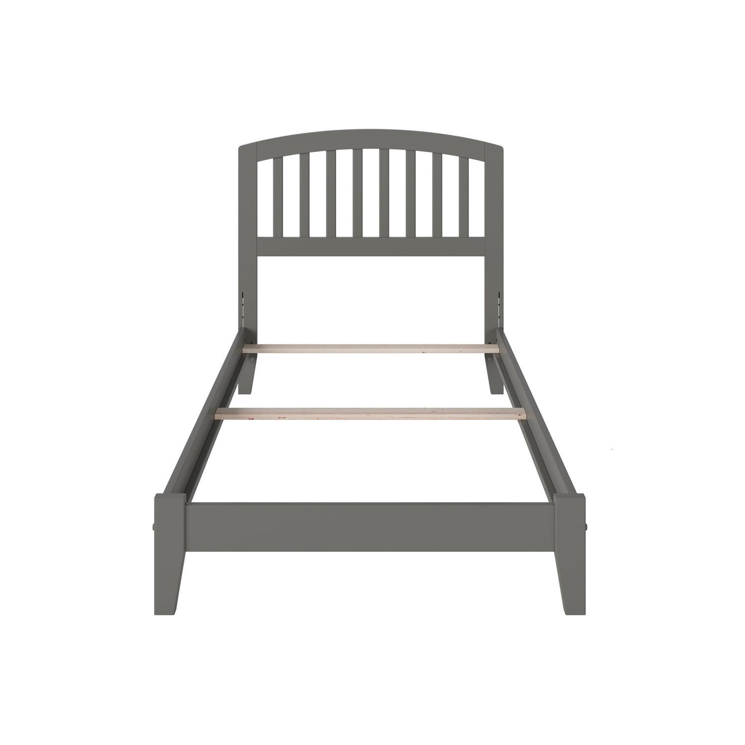 AFI Furnishings Richmond Twin Extra Long Traditional Bed with Open Footboard and Turbo Charger in Grey