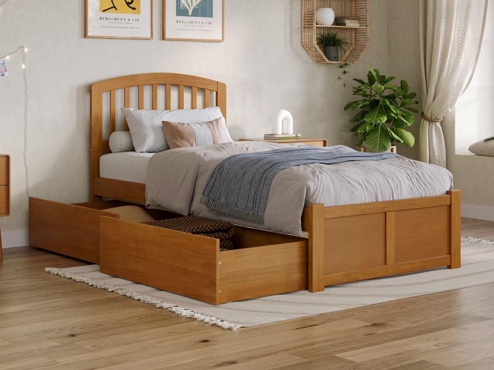 Solid Wood Platform Storage Bed