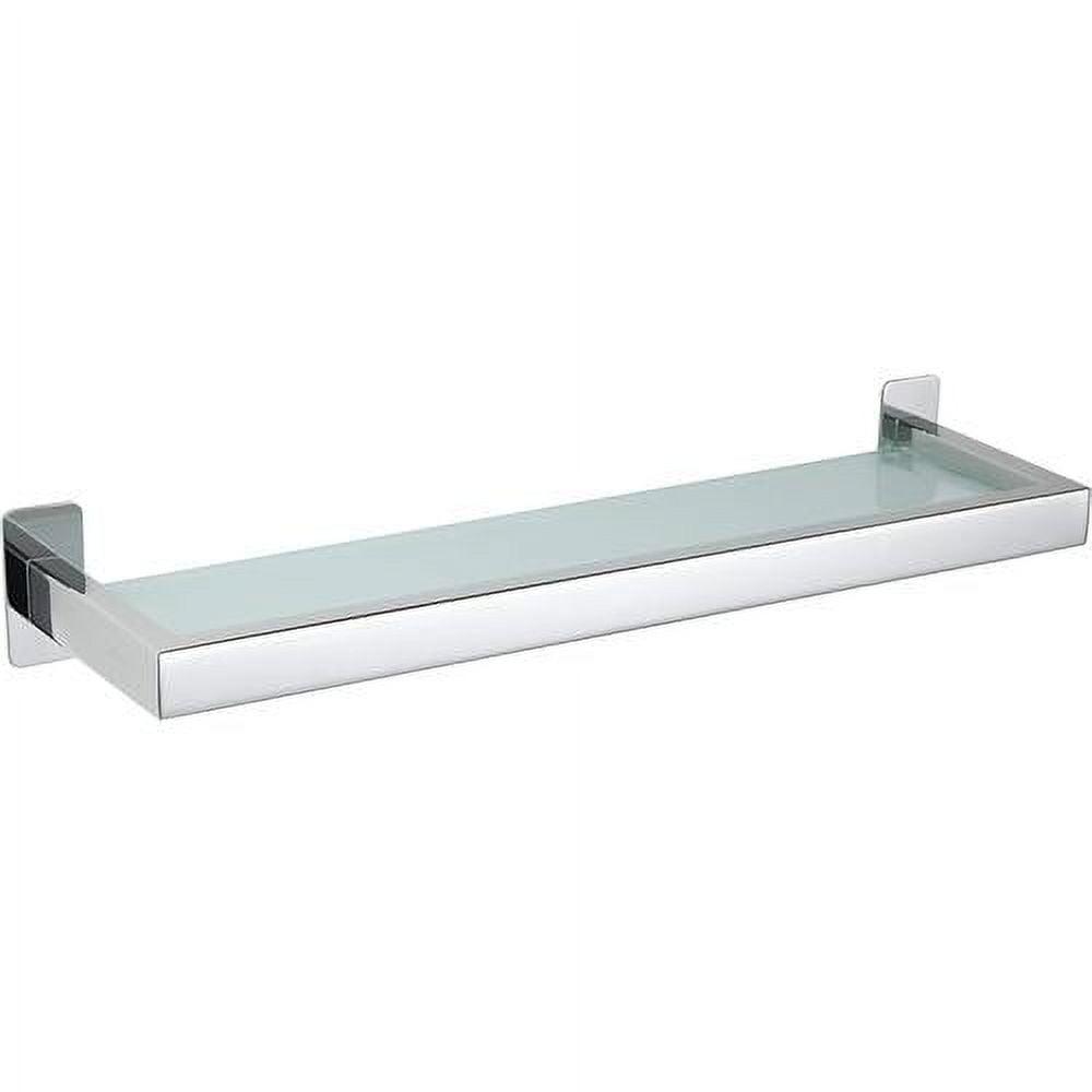 Rikke Chrome Finish Contemporary Glass Bathroom Shelf