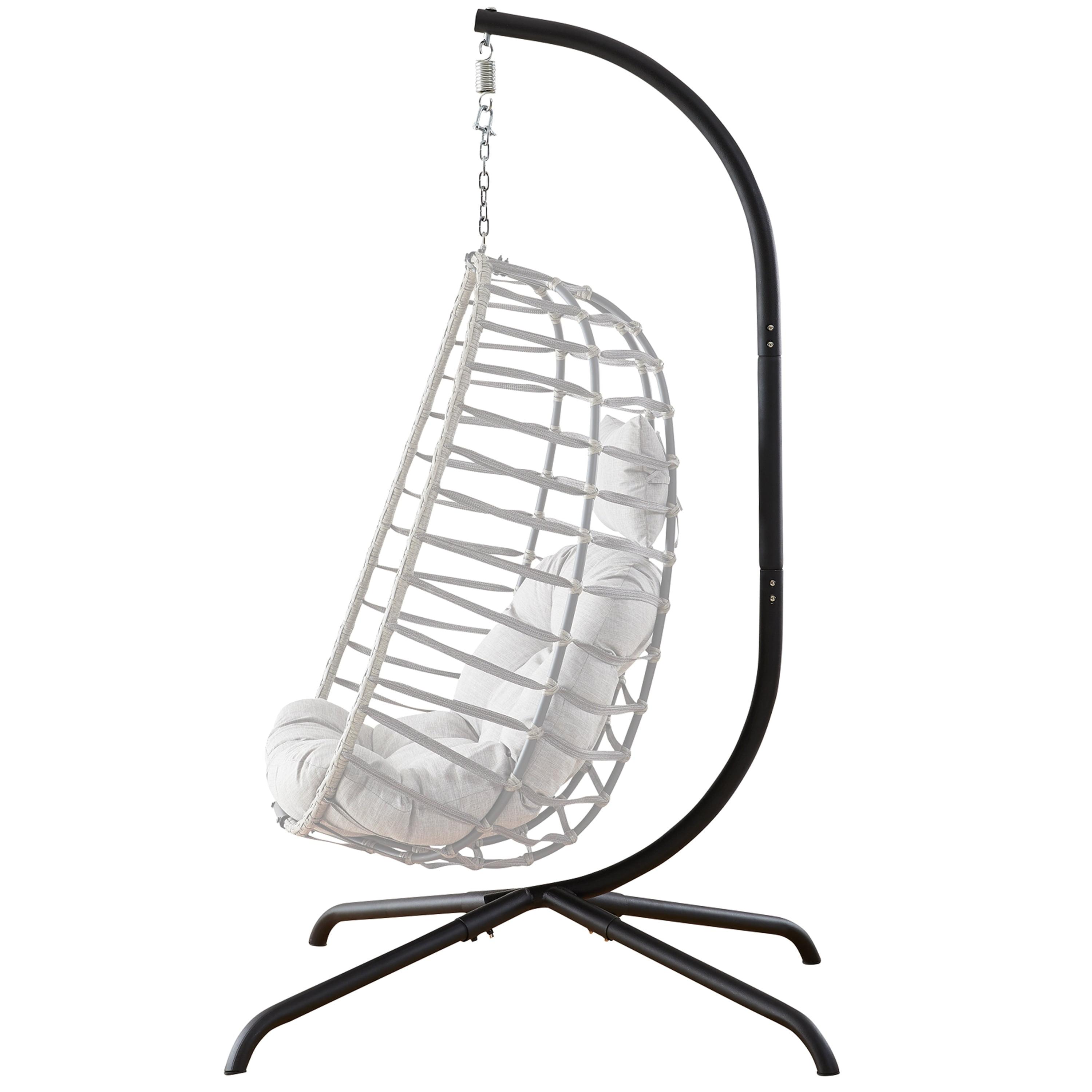 Black Powder-Coated Steel Hammock Chair Stand for Indoor/Outdoor Use