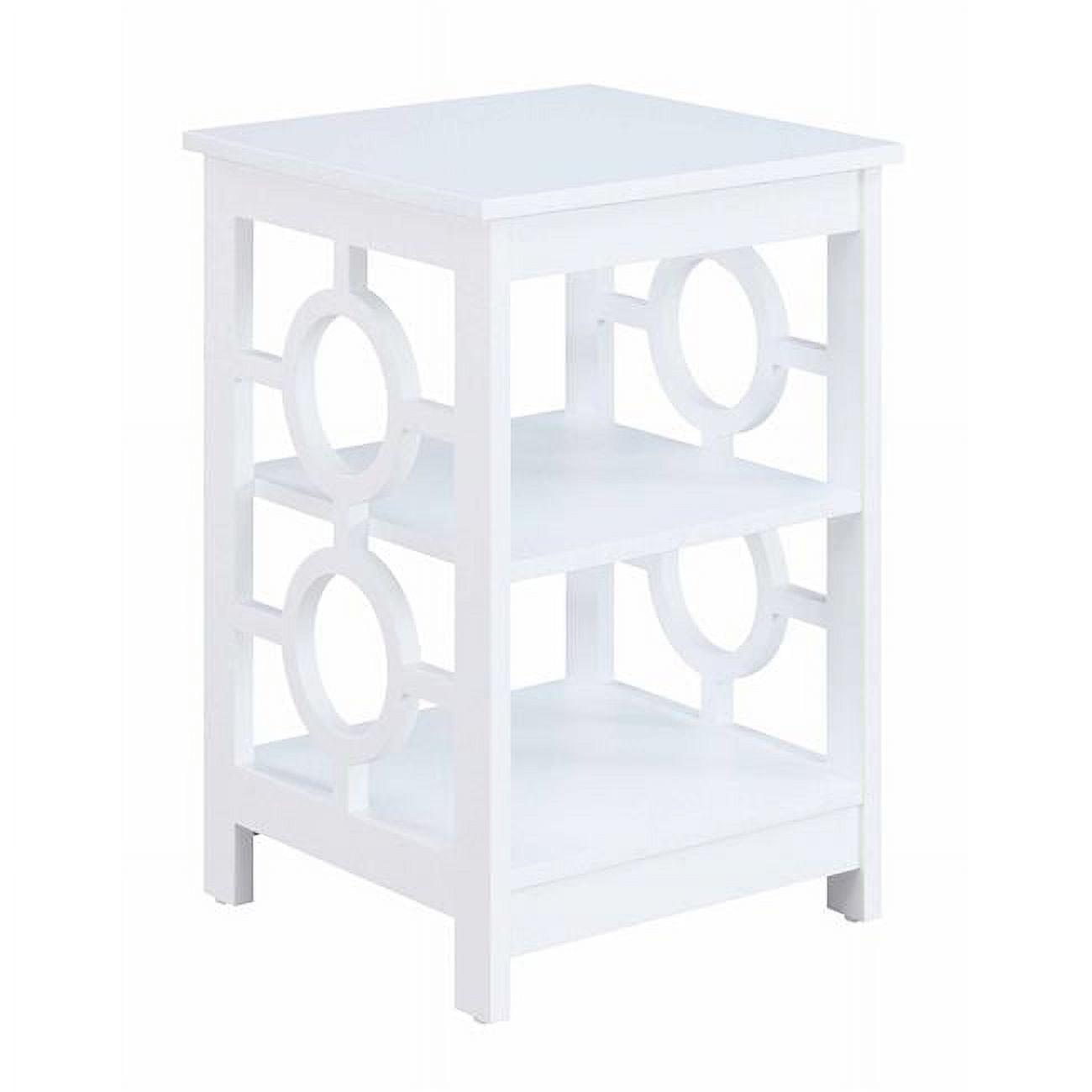 Ring End Table, White - 15.75 x 15.75 x 24 in.