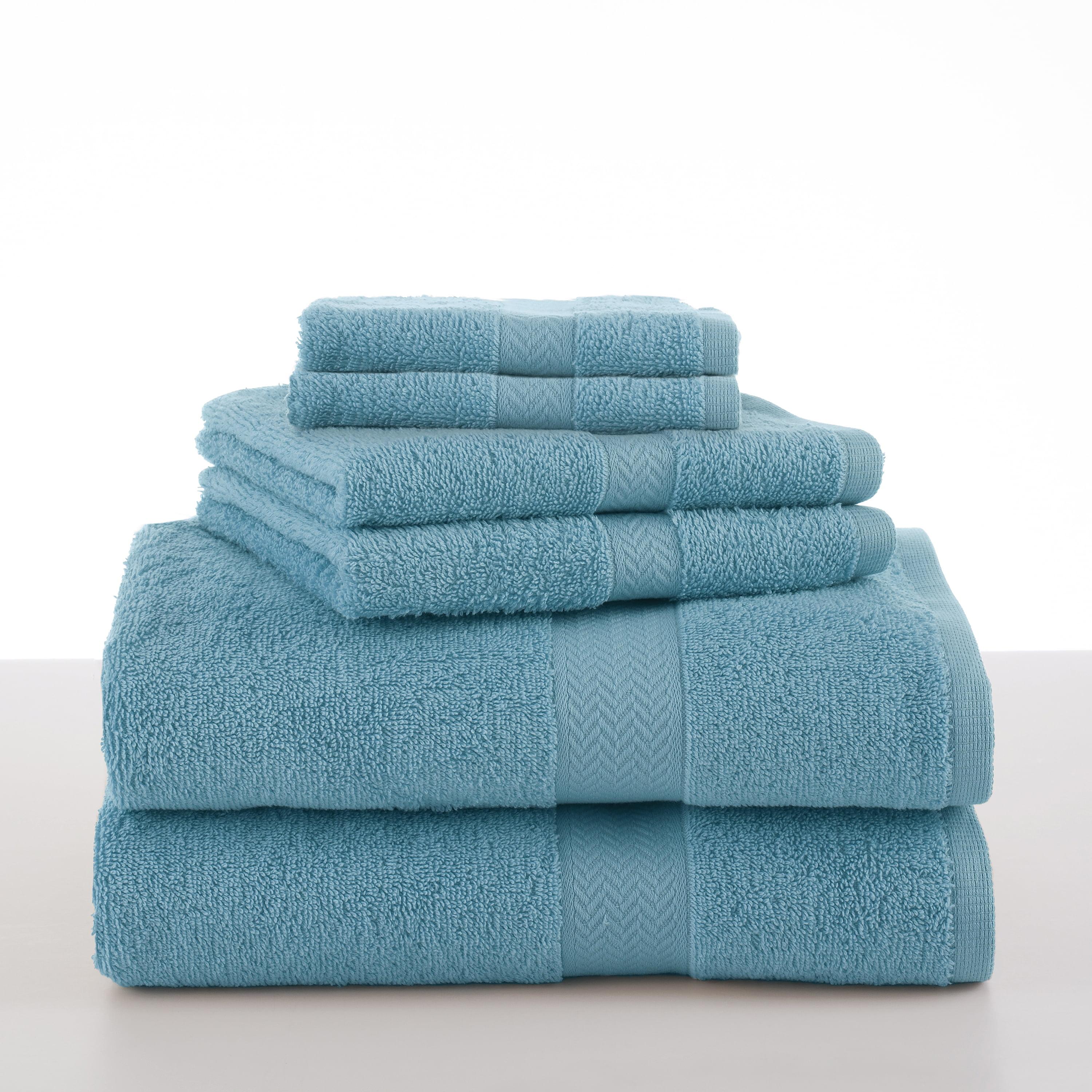 Martex 6 Piece Luxury Cotton Towel Set, 2 Bath Towels, 2 Hand Towels, 2 Washcloths 500 GSM 100% Ring Spun Cotton Highly Absorbent Soft Towels for Bathroom For Everyday Use, Hotel & Spa